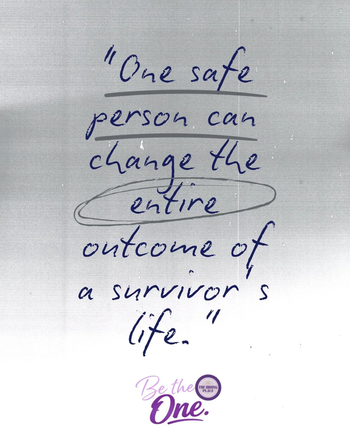 Are you willing to be the one safe person in a survivor&rsquo;s life? 

💜