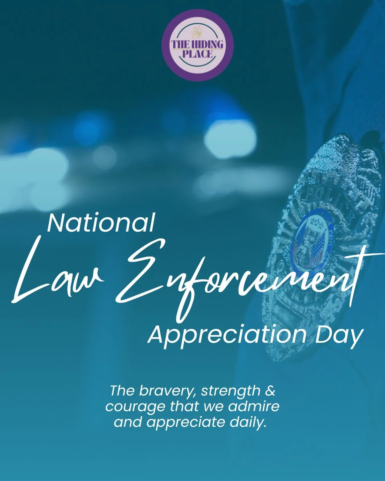 We want to extend our immense thanks and appreciation to our law enforcement partners on National Law Enforcement Appreciation Day. We are so grateful for their bravery, strength &amp; courage as they serve our communities daily. 

🦋💜 THANK YOU!