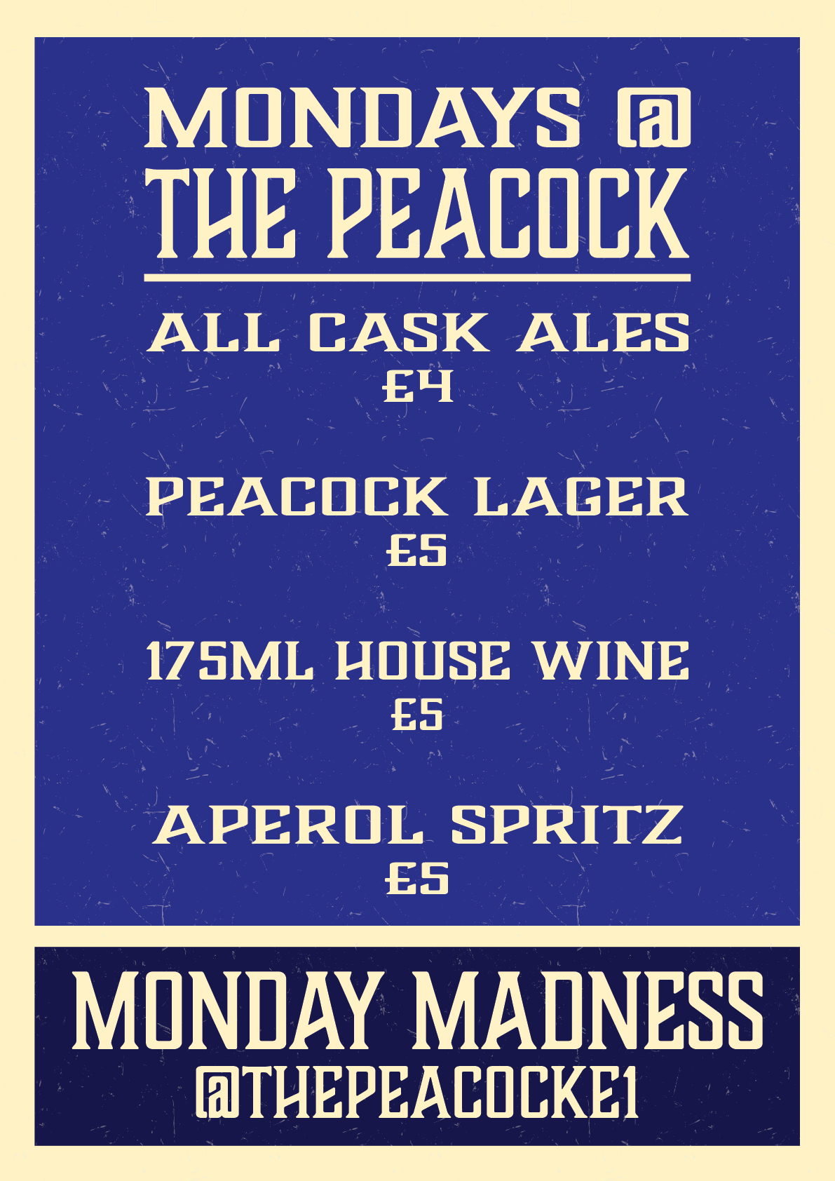 advert offering £4 pints on Mondays
