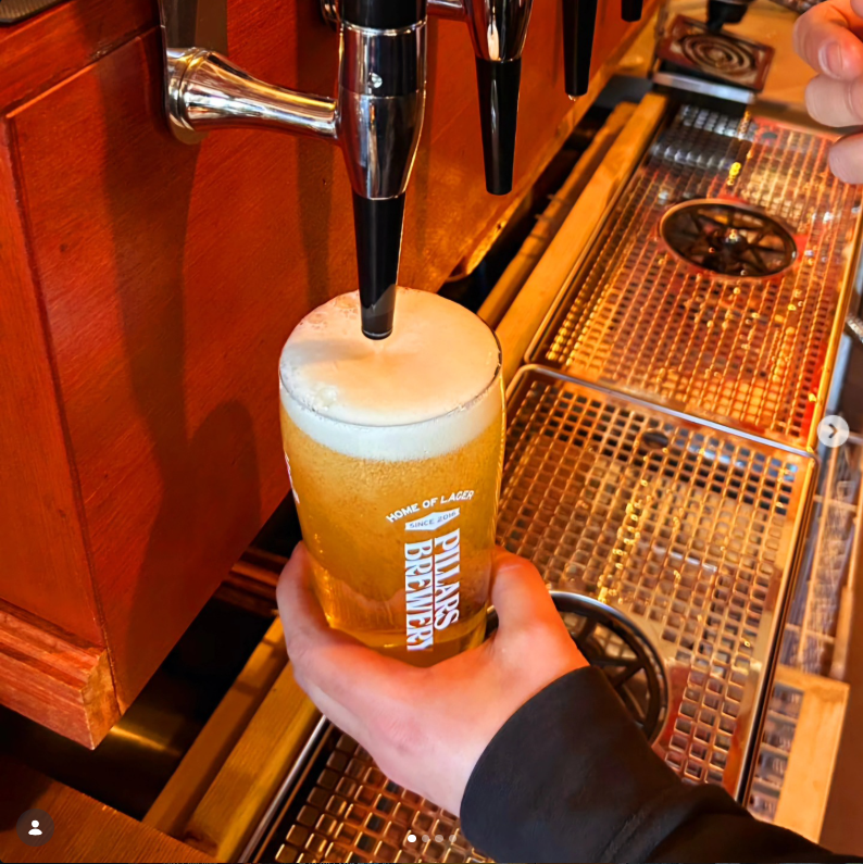 pint of pillars lager