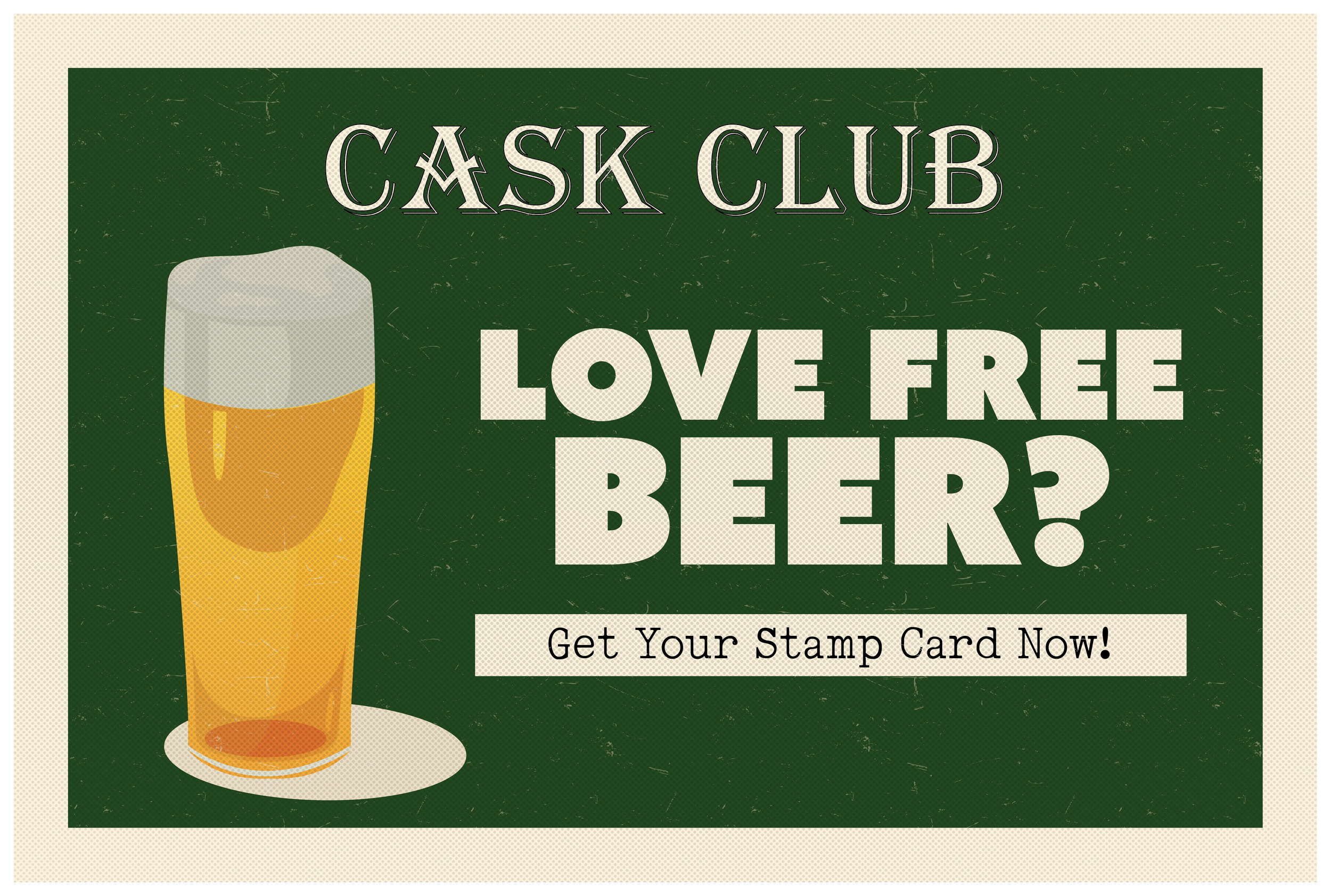 Cask Club Promotion displaying a pint of beer