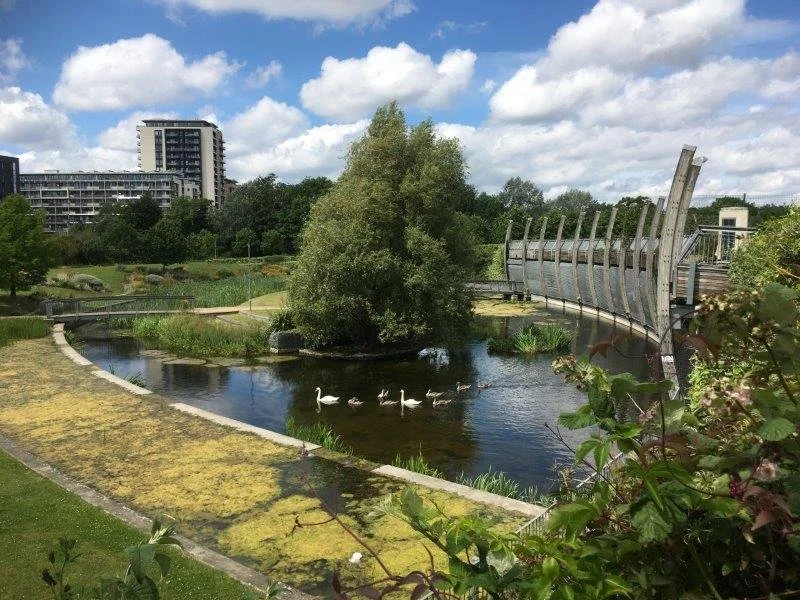 mile end park with water feature