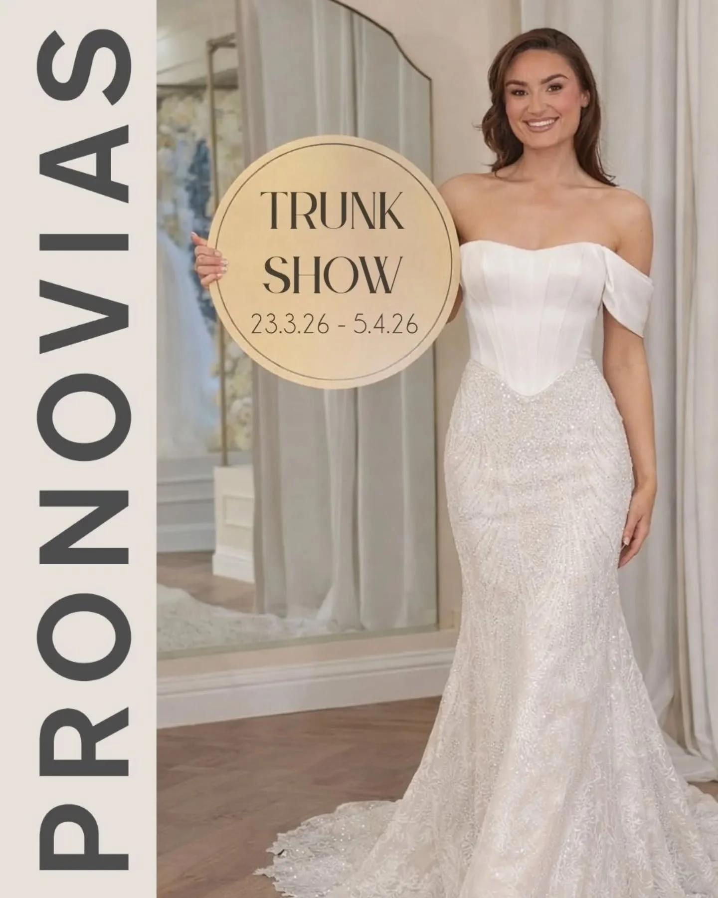 Pronovias Trunk Show | 23rd March &ndash; 5th April 2026

Join us at With Love Bridal in Canton, Cardiff for a spectacular Pronovias Trunk Show!

For a limited time, discover an extended collection of stunning gowns from this world-renowned bridal fa