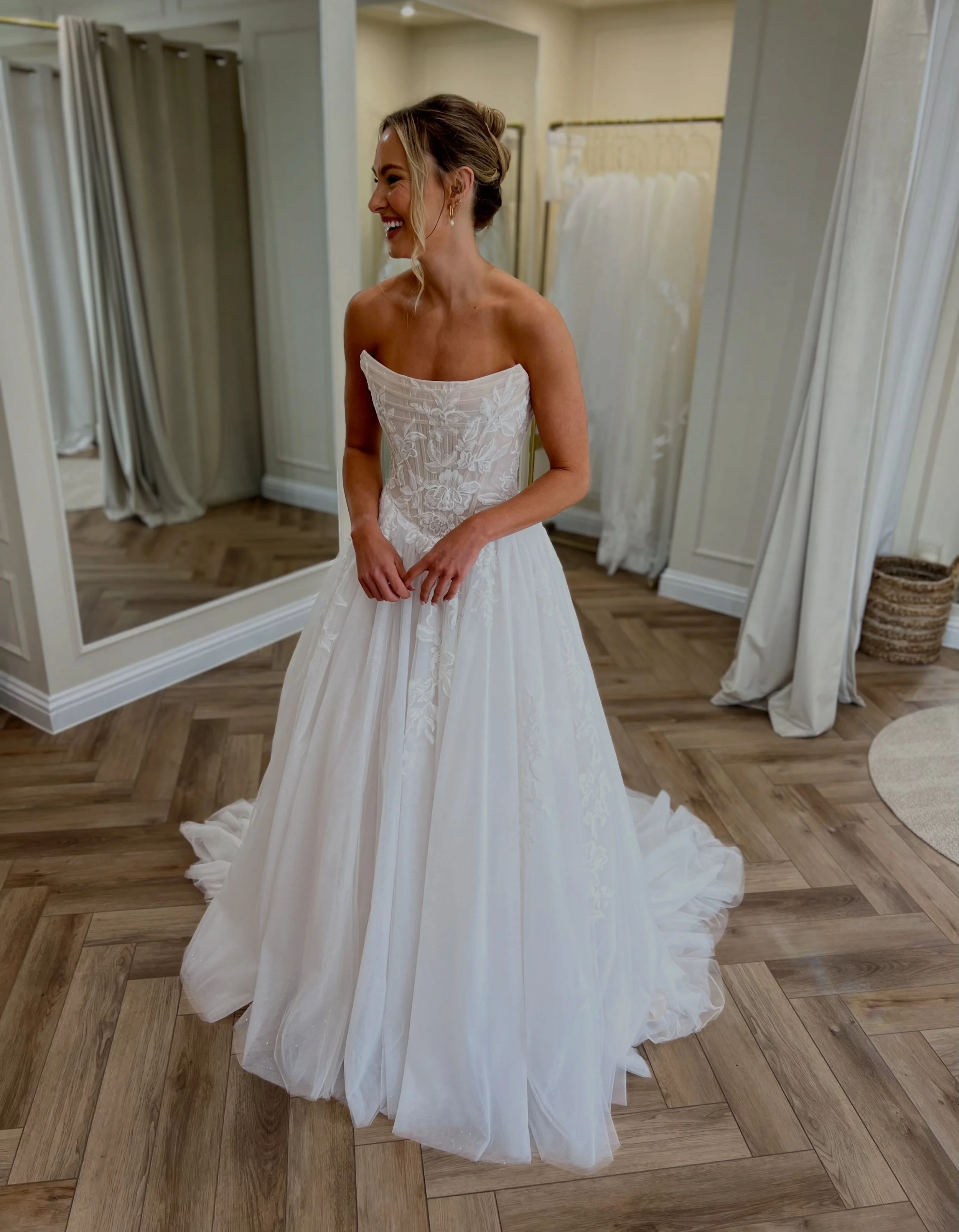 The kind of smile that says everything without a single word 🤍

The genuine laughs, the excitement, and the feeling of finally seeing yourself as a bride - these are the moments we love most.

Captured wearing Pronovias. ✨

#pronovias #welshbride #b