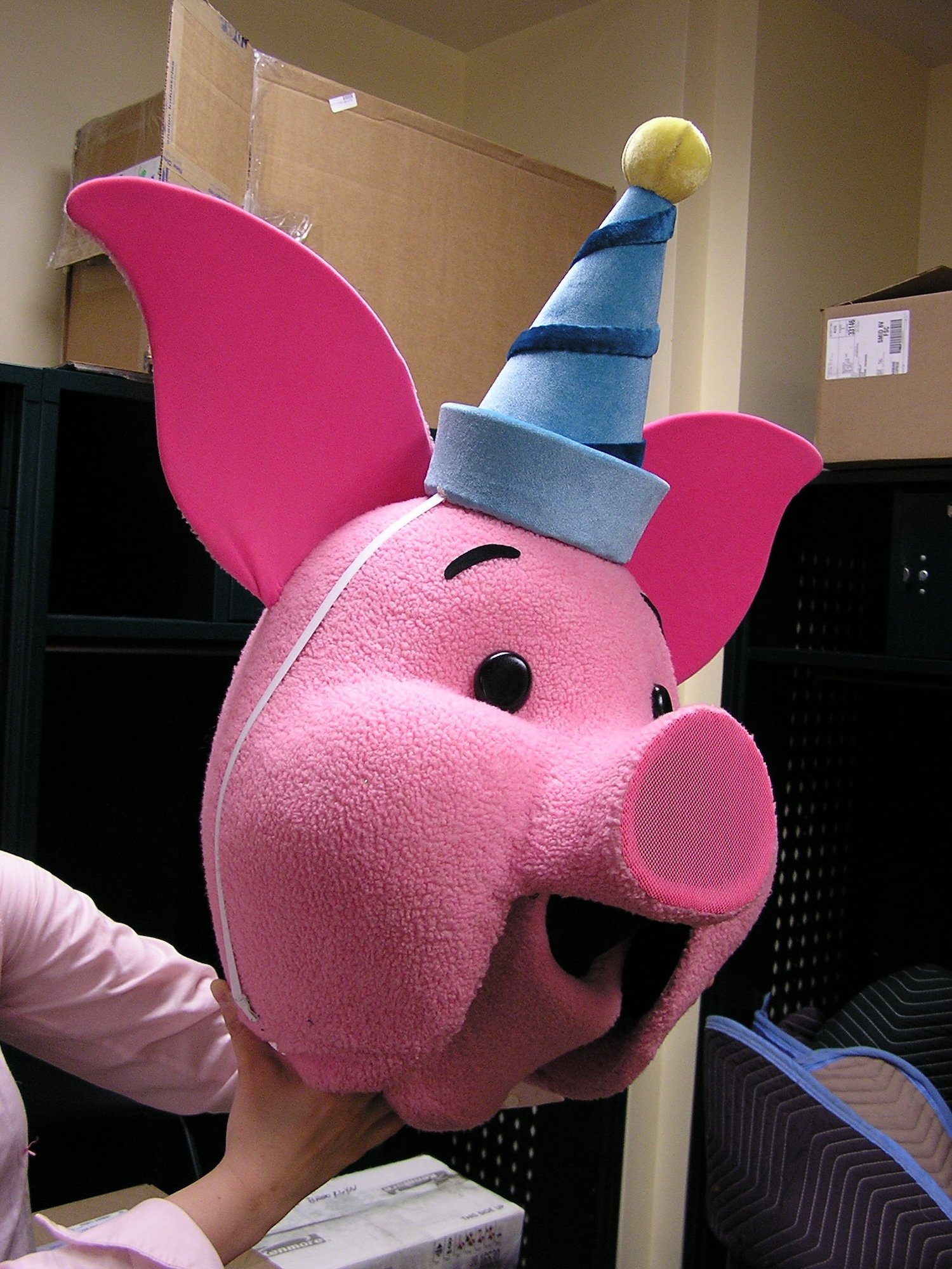 Making Piglet’s birthday hat at tech in Miami, FL