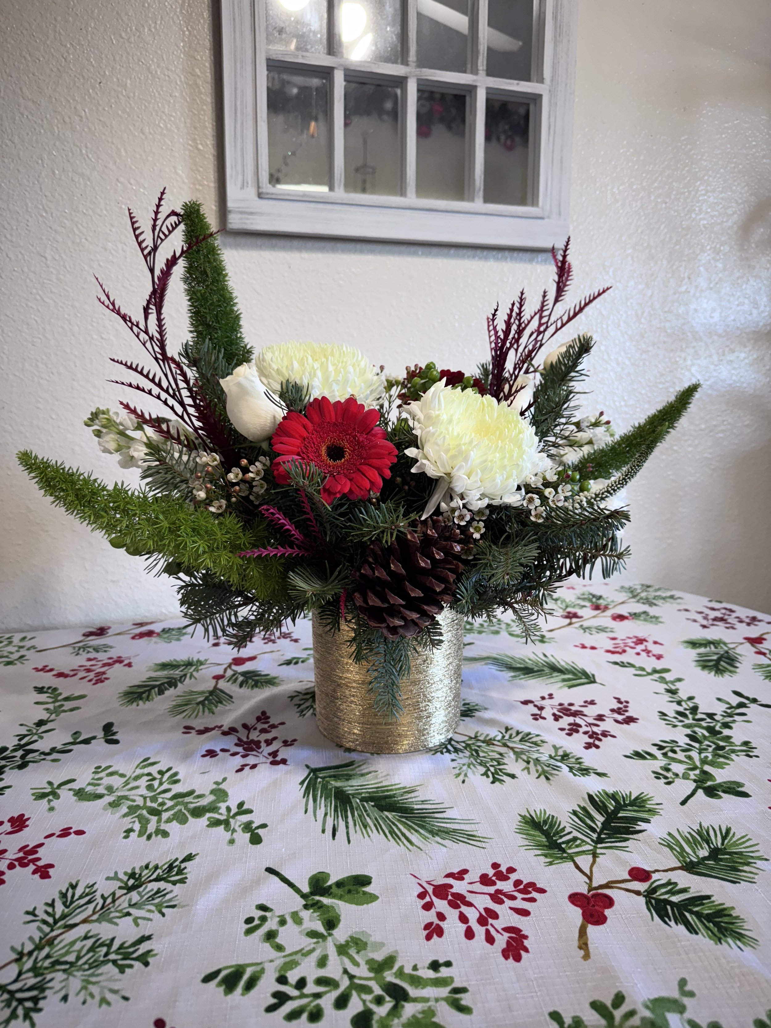 Festive Holiday Cheer Floral Arrangement