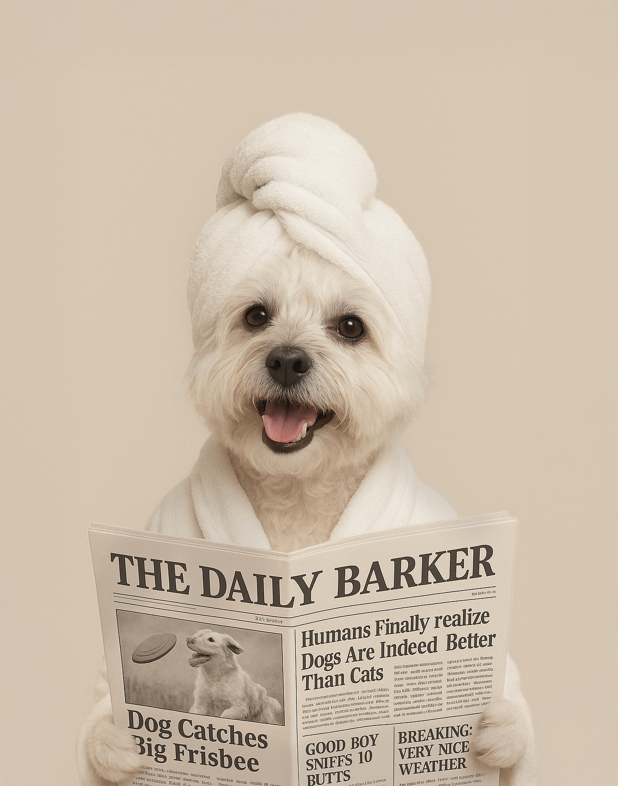 Scene: Newspaper - Towel & Robe
