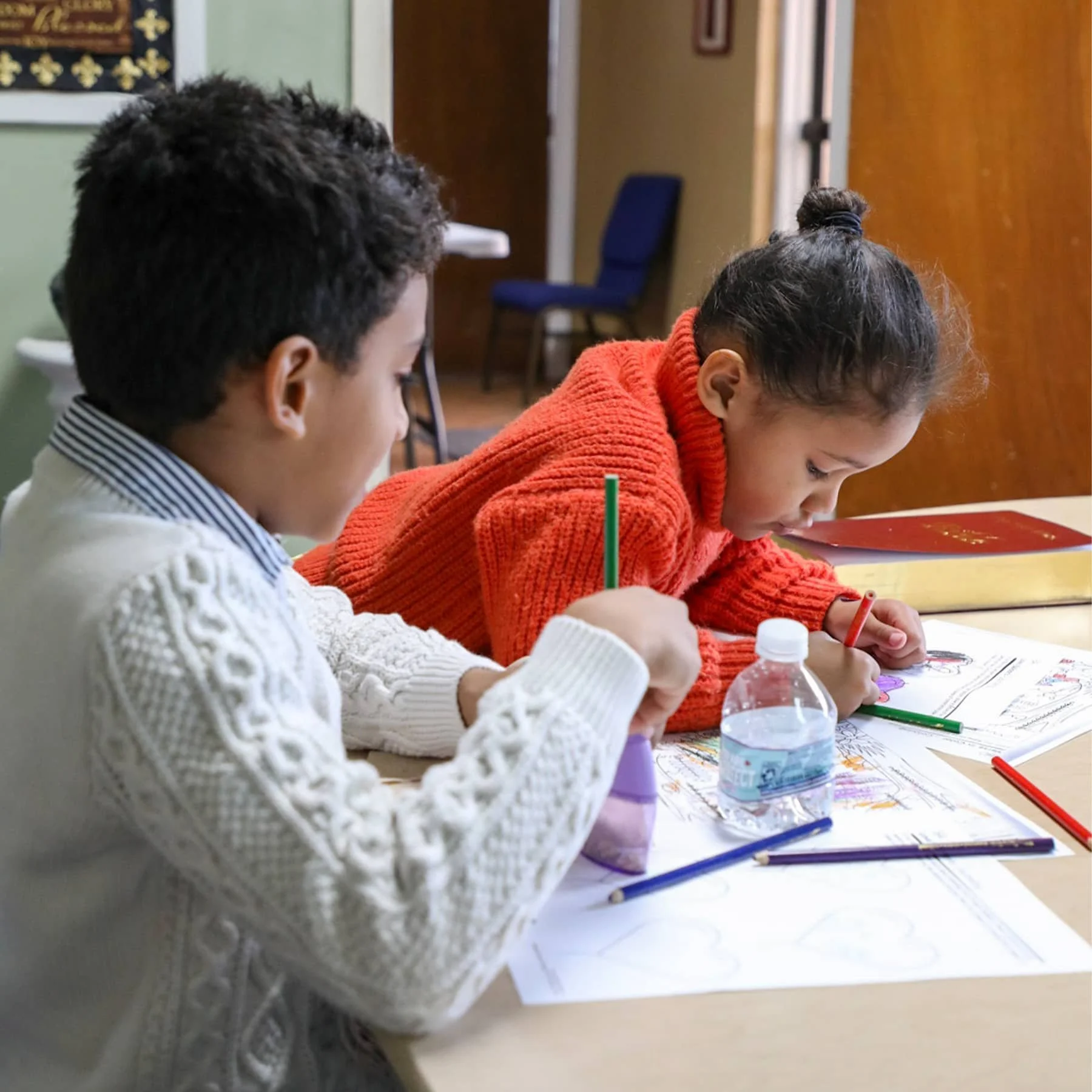 Children enjoying a fun and educational activity during Sunday School at Visionary Hollowell Community UMC