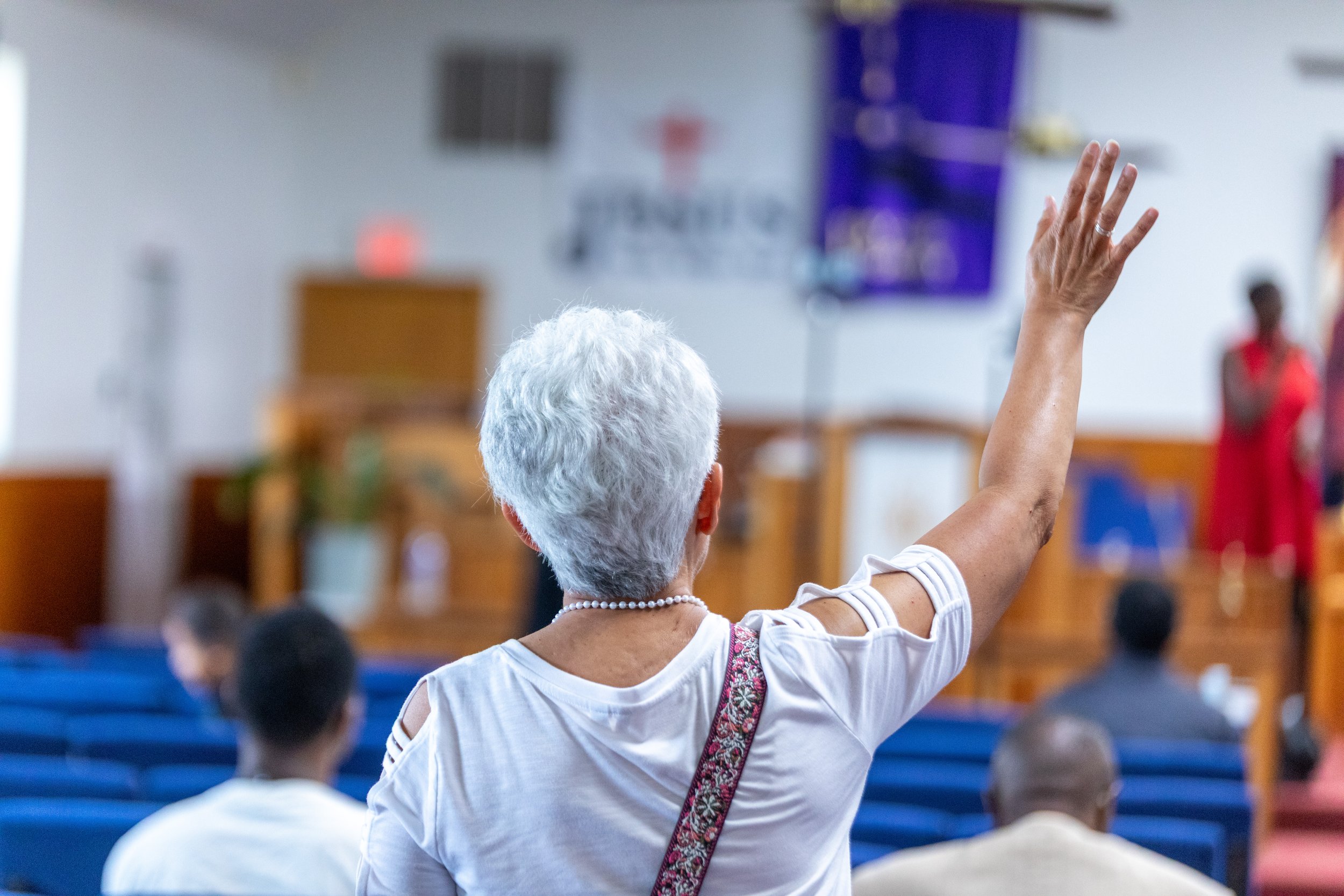 church member worshiping at Visionary Hollowell Community United Methodist Church in Midland, Texas
