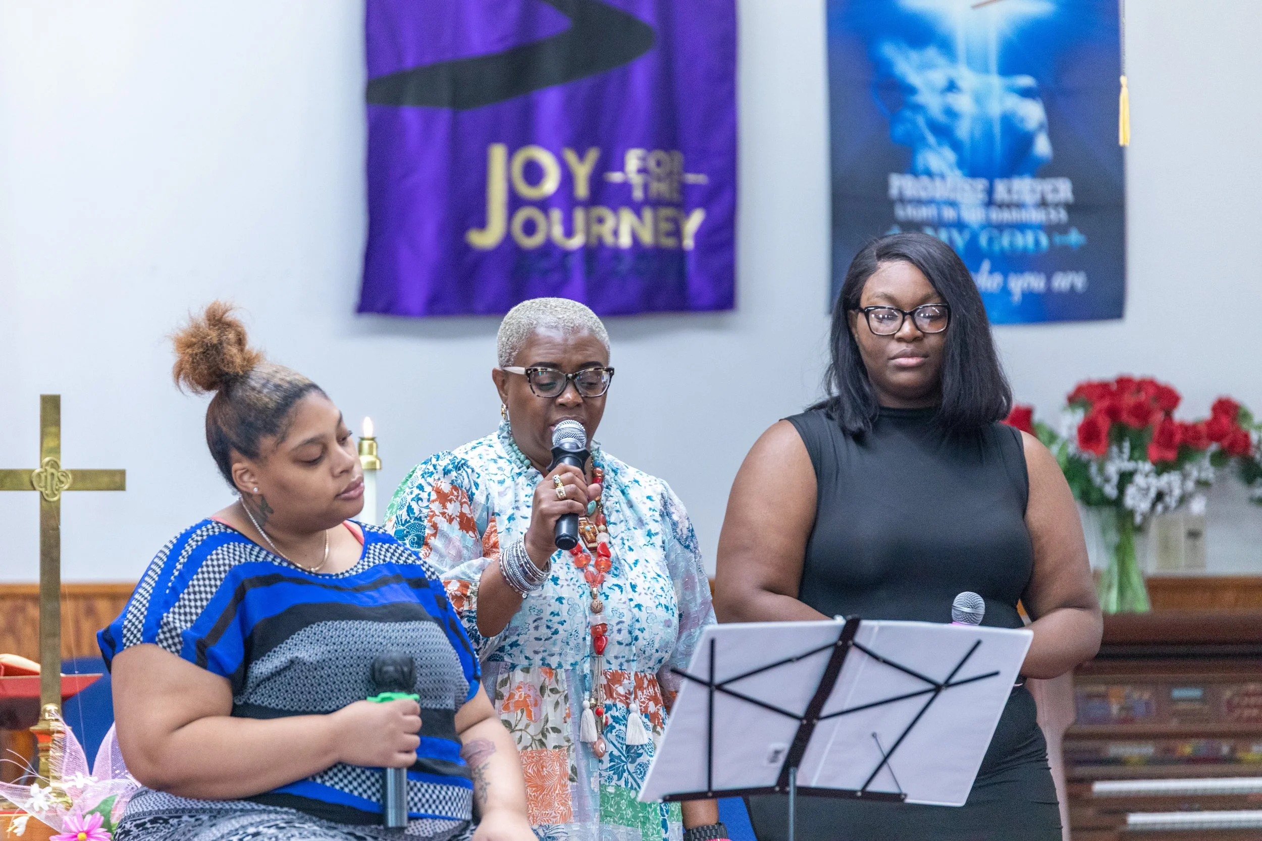 Church choir performing during Sunday service at Visionary Hollowell Community UMC