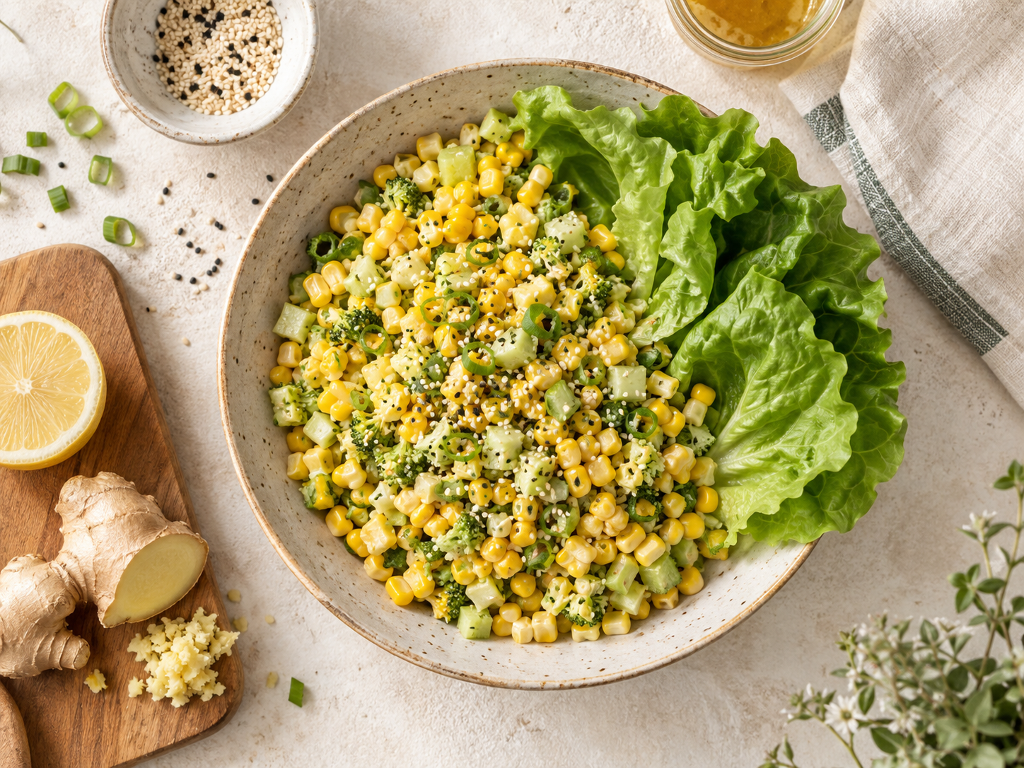 Raw Ginger Corn Salad
