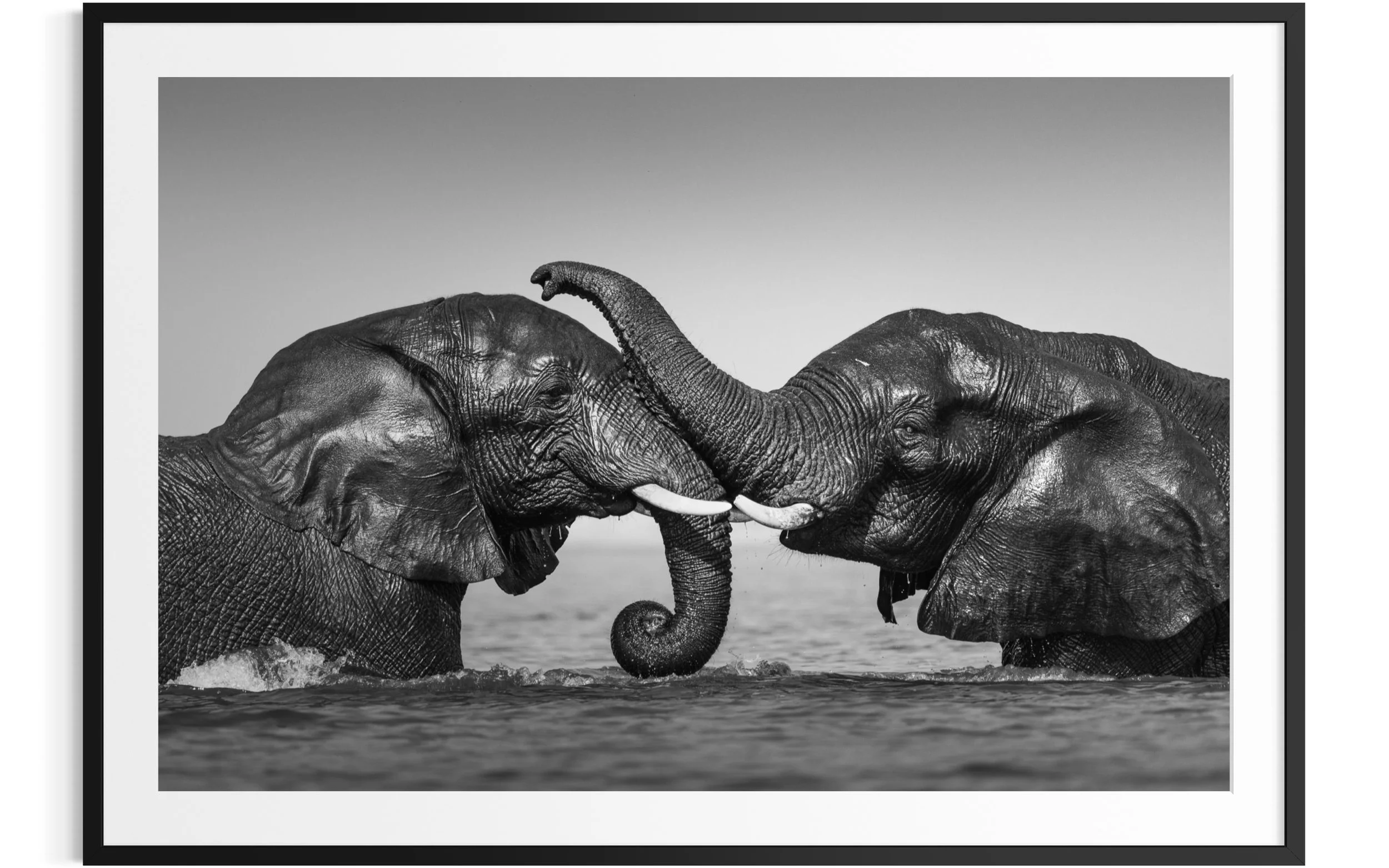 Water Dance — framed large format fine art print by Vasilis Moustakas, shown in interior setting