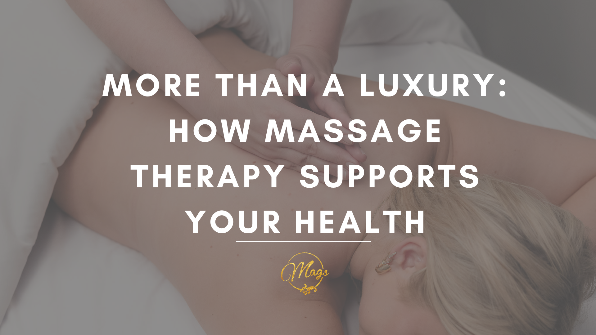 A caucasian blonde woman laying on a massage bed.