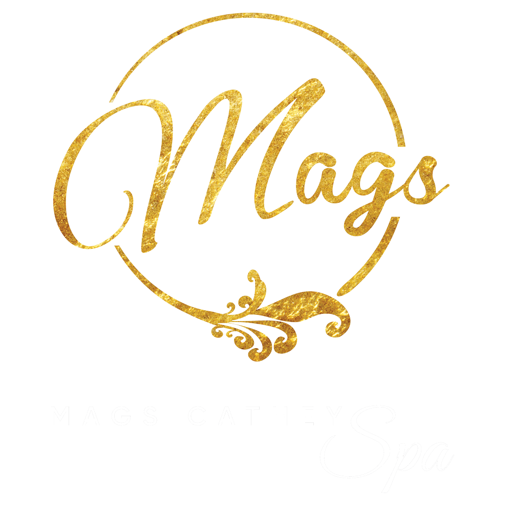 Gold Mags Cathey Spa logo with white text