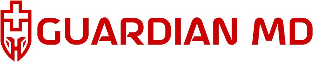 Red logo for Guardian MD medical direction.