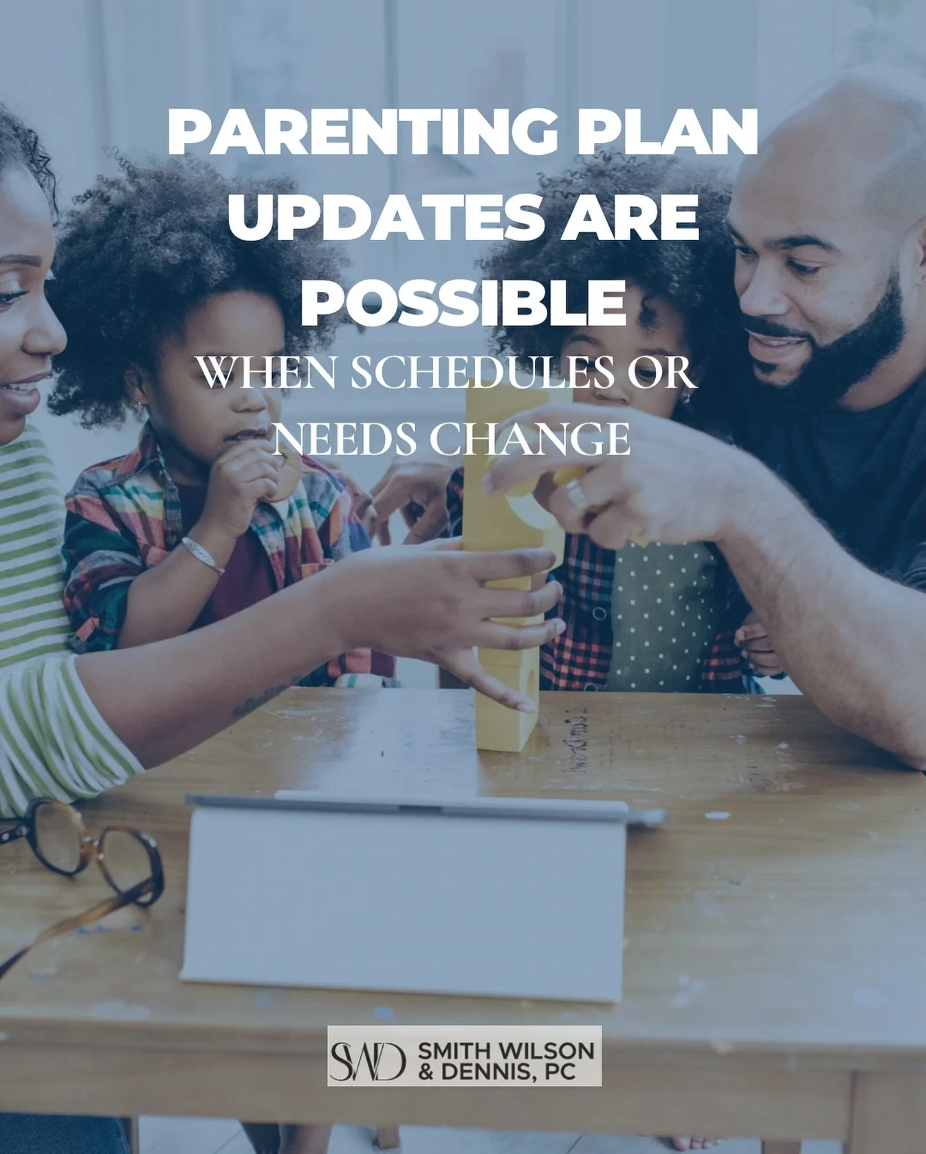 Your children&rsquo;s needs evolve&mdash;so can your parenting plan. Whether school, travel, or extracurricular changes, SWDPC helps adjust custody/visitation orders to fit your family.

http://swdlaw-pc.com/
Family Law - Houston, TX
Divorce | Child 