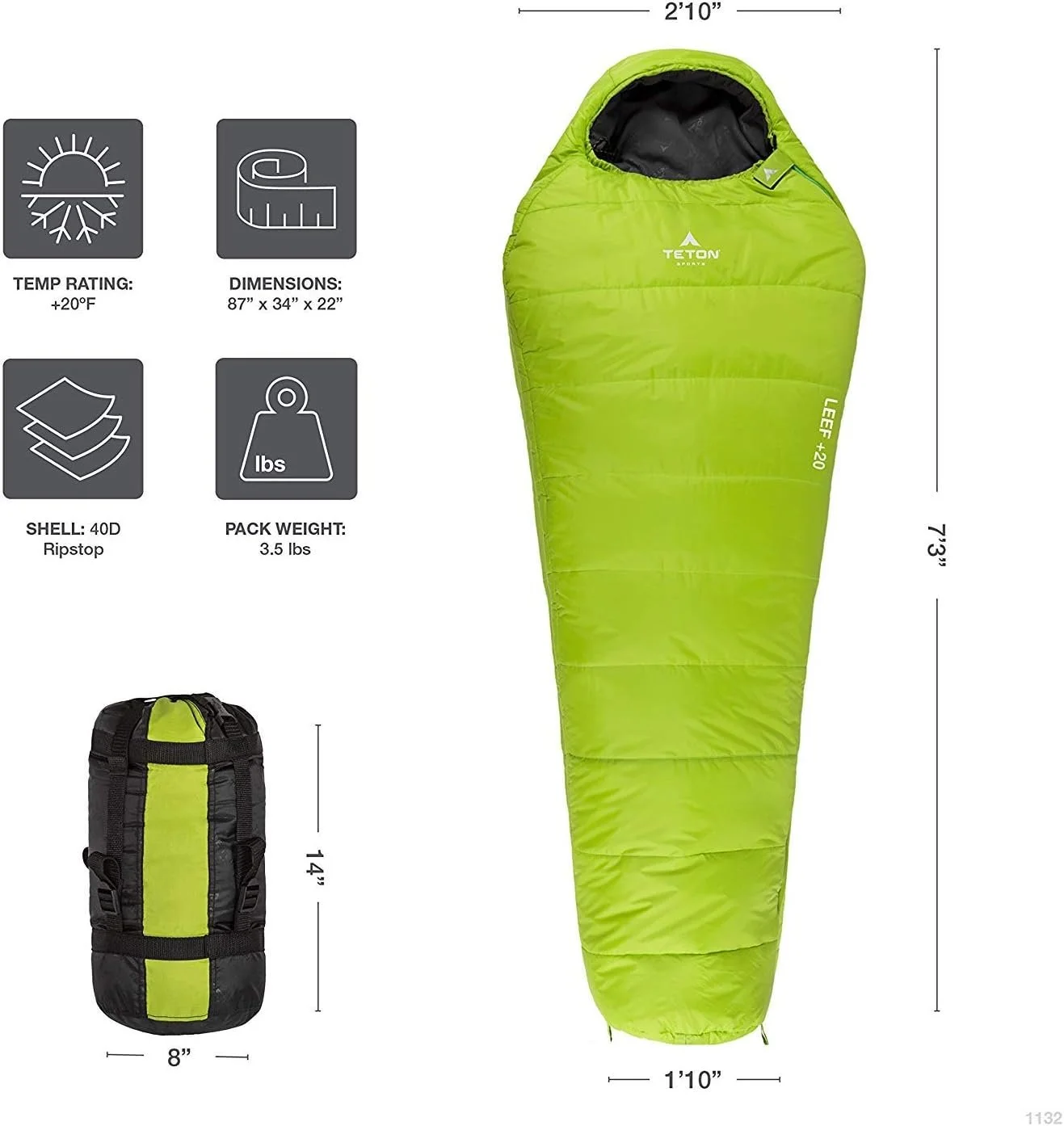 Teton Sports Leef 20°F Ultralight Sleeping Bag