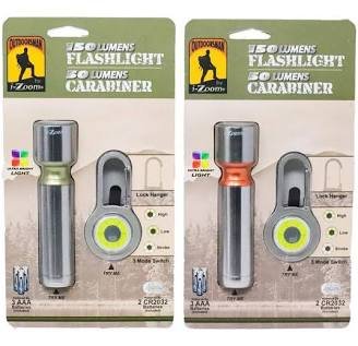 iZoom Outdoorsman Flashlight 150 Lumens with Carabiner 50 Lumens, ultra bight - Tumex Retail Shop