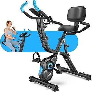 Foldable Exercise Bike with Resistance Bands
