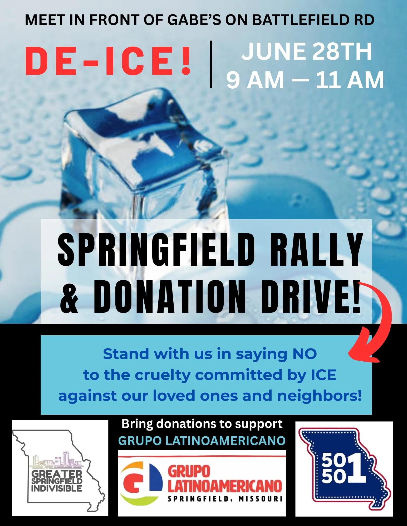 DE-ICE Springfield MO Rally and Donation Drive