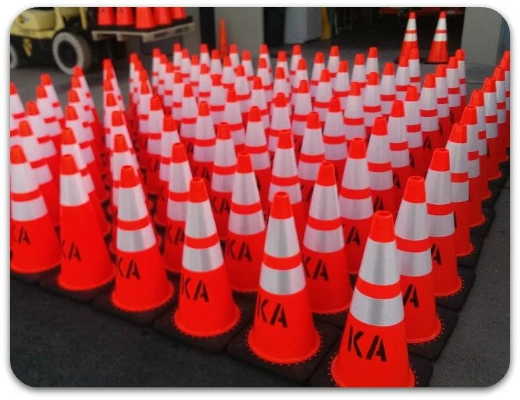 1STVG stenciled traffic cones.jpeg