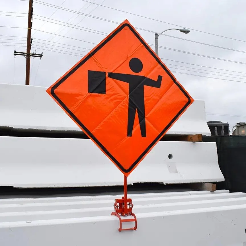 K-Rail barrier with sign stand and roll-up sign.jpg