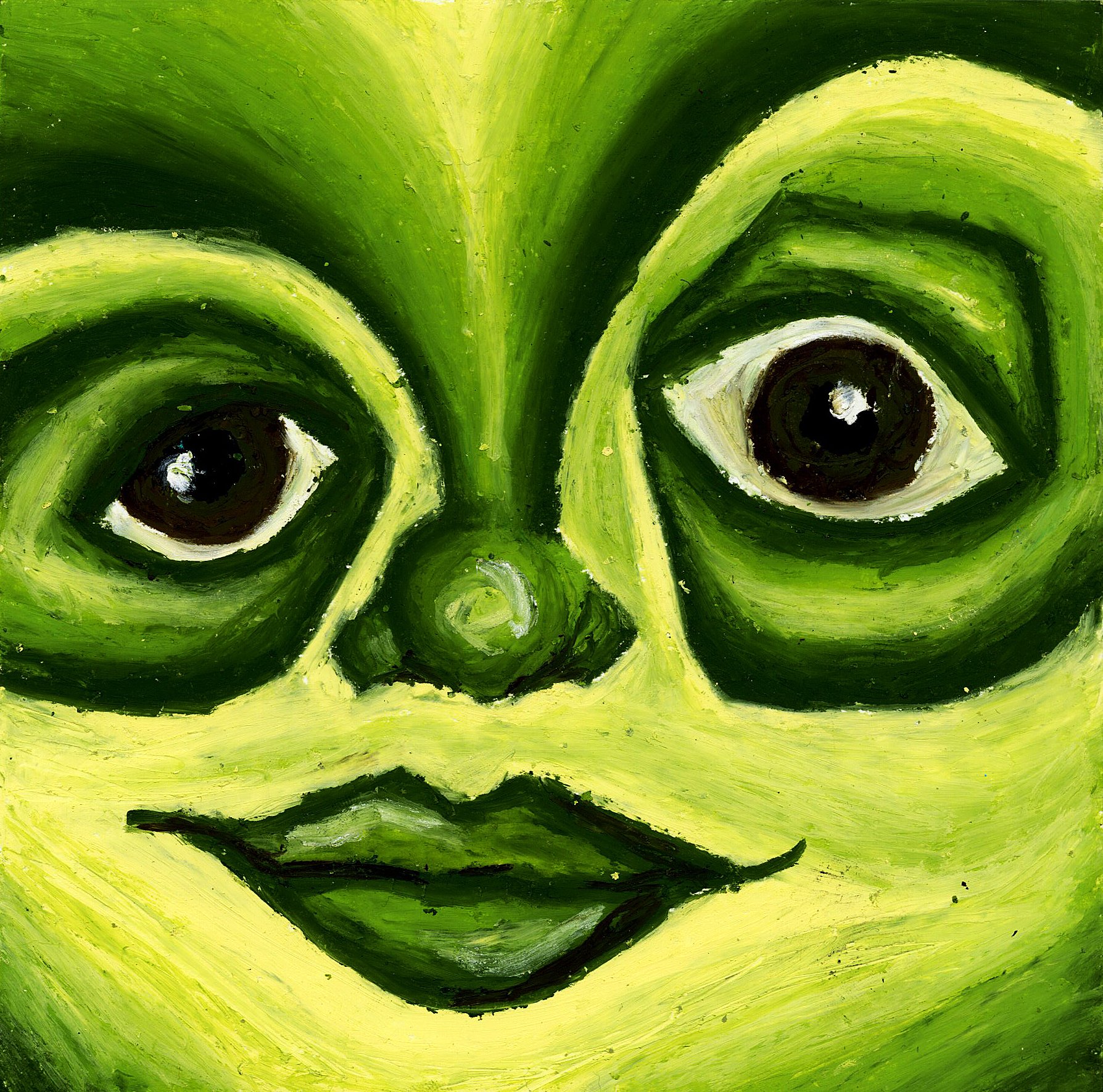 Lookin Leaf. April 2025, Oil Pastel. 6in x 6in.