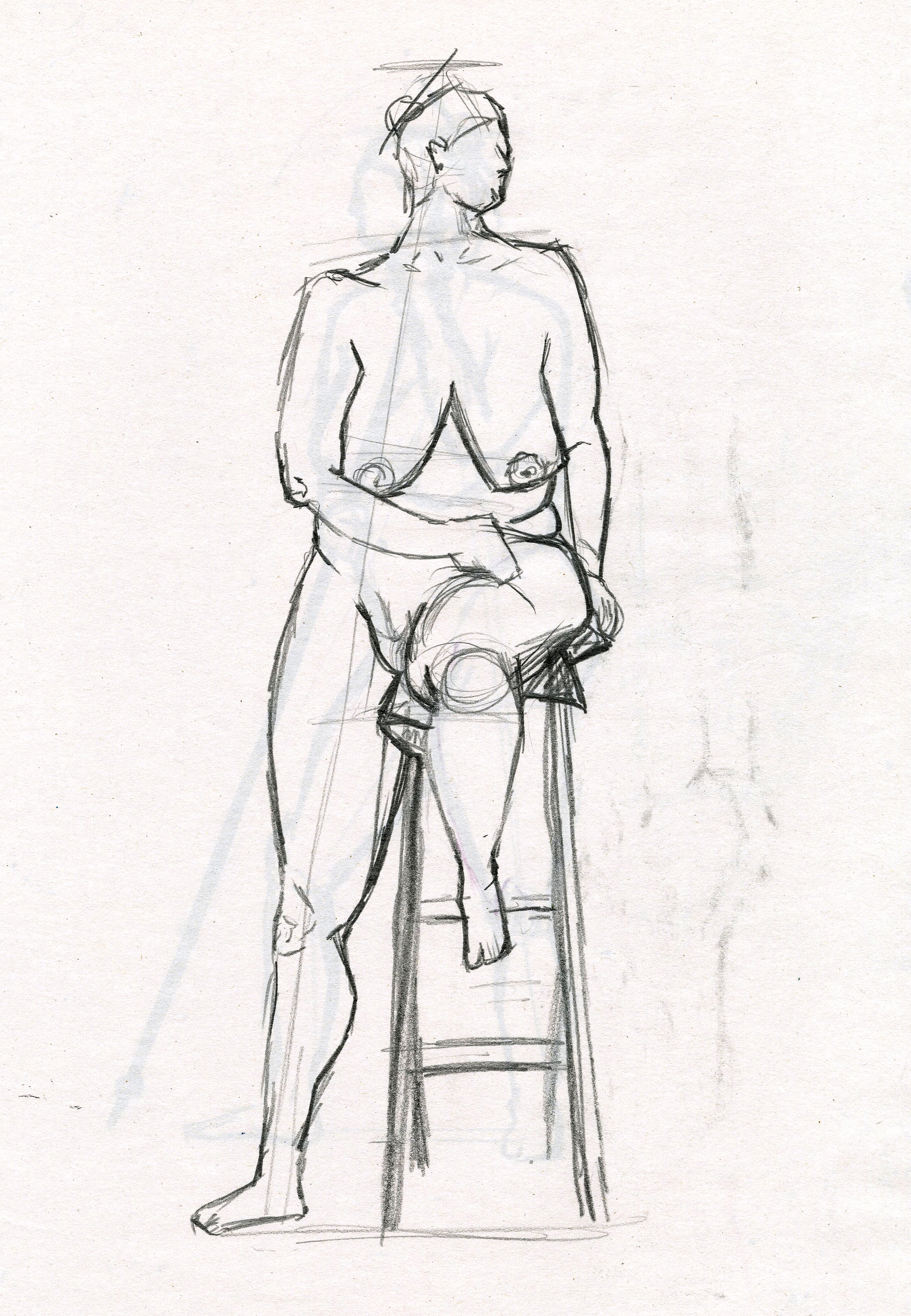 Front Proportion Study. February 2025, Charcoal.