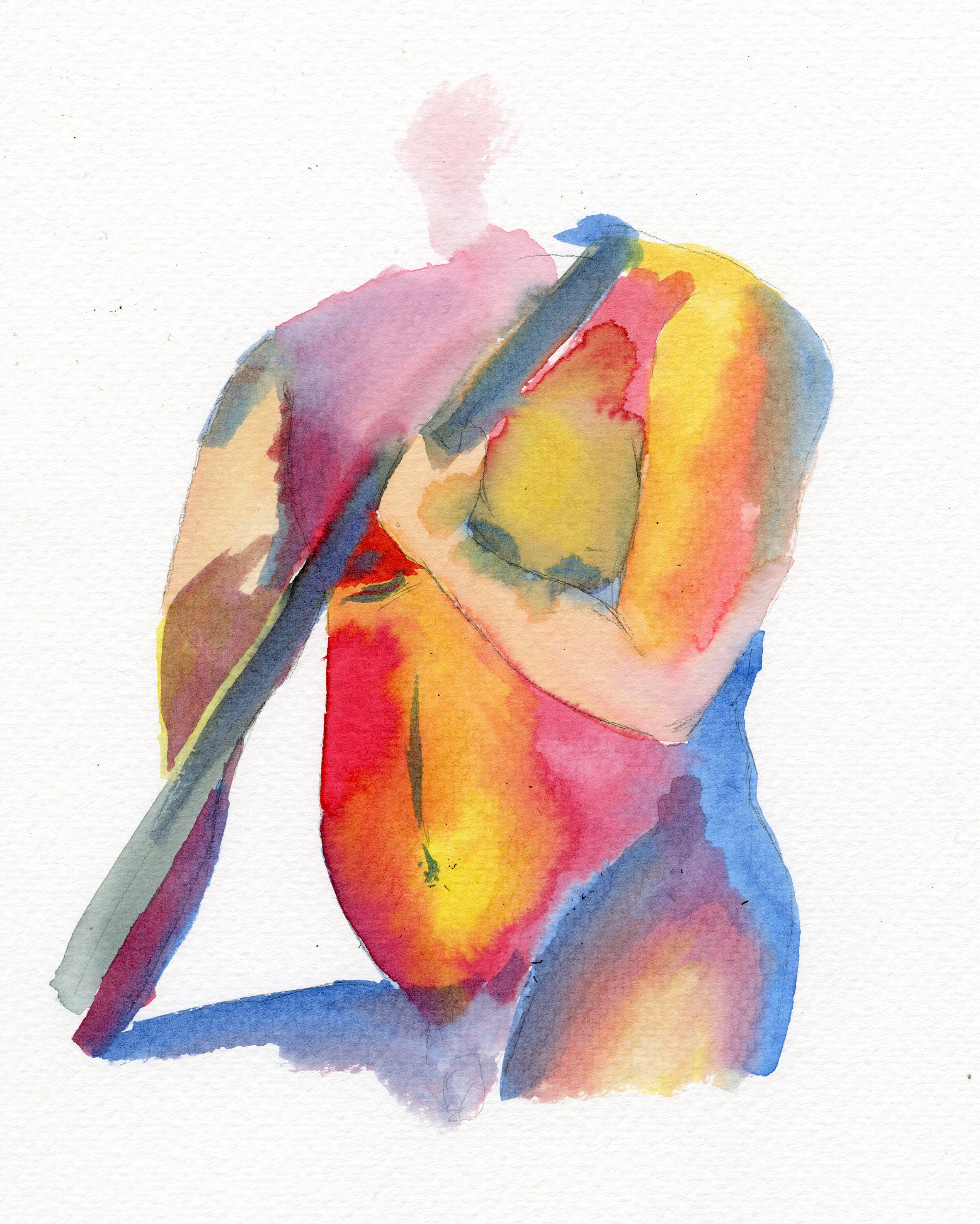 Watercolor Study 1 (Incomplete). April 2025, Watercolor.