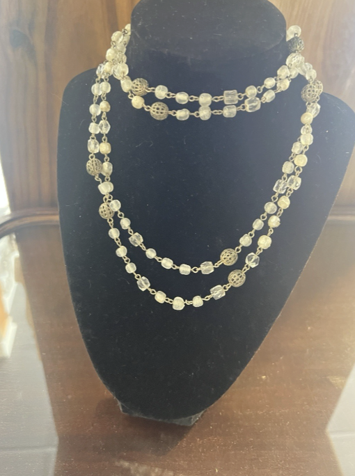 Vintage Opera Length Glass Bead Chain Necklace