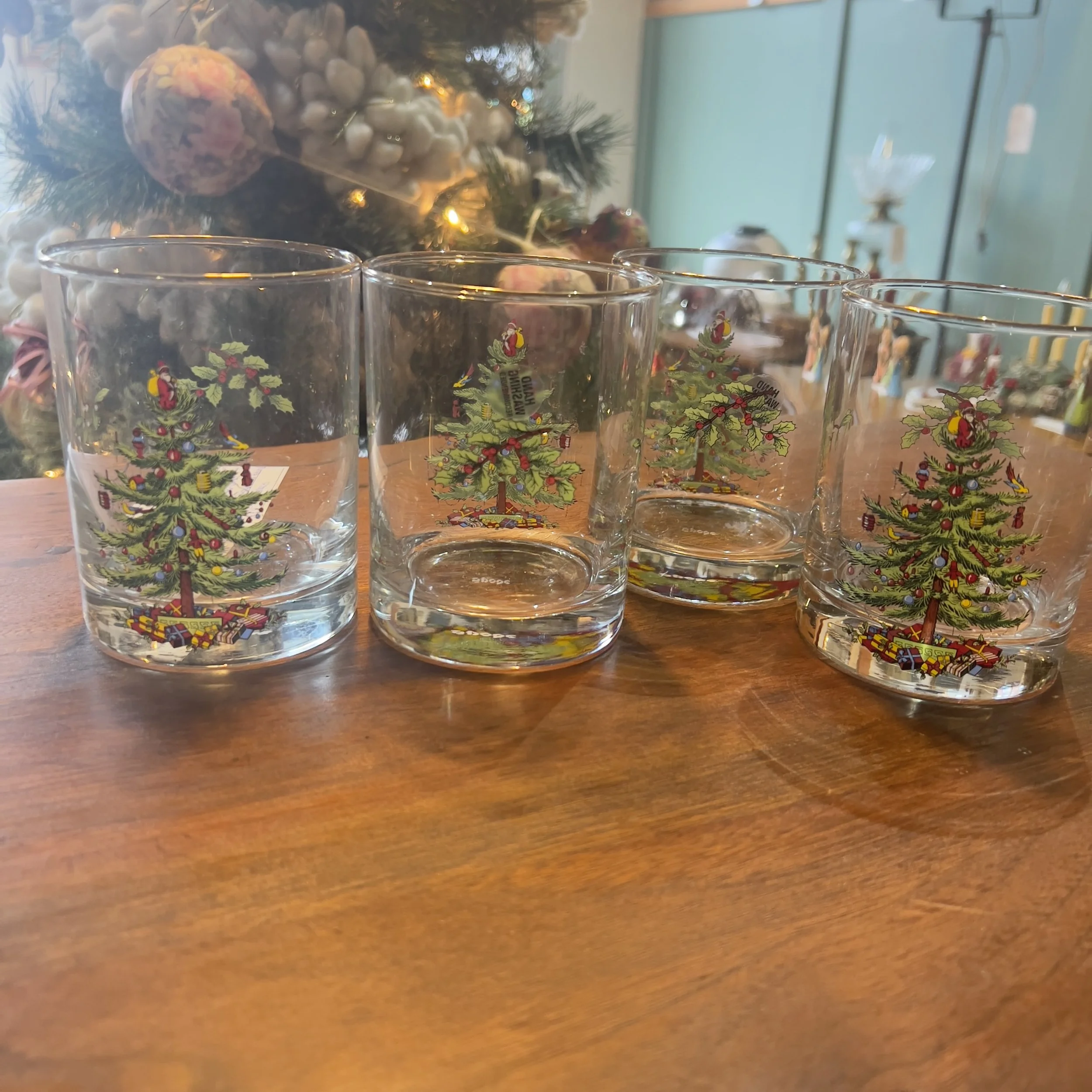 Spode Christmas Tree Double Old Fashioned Glasses