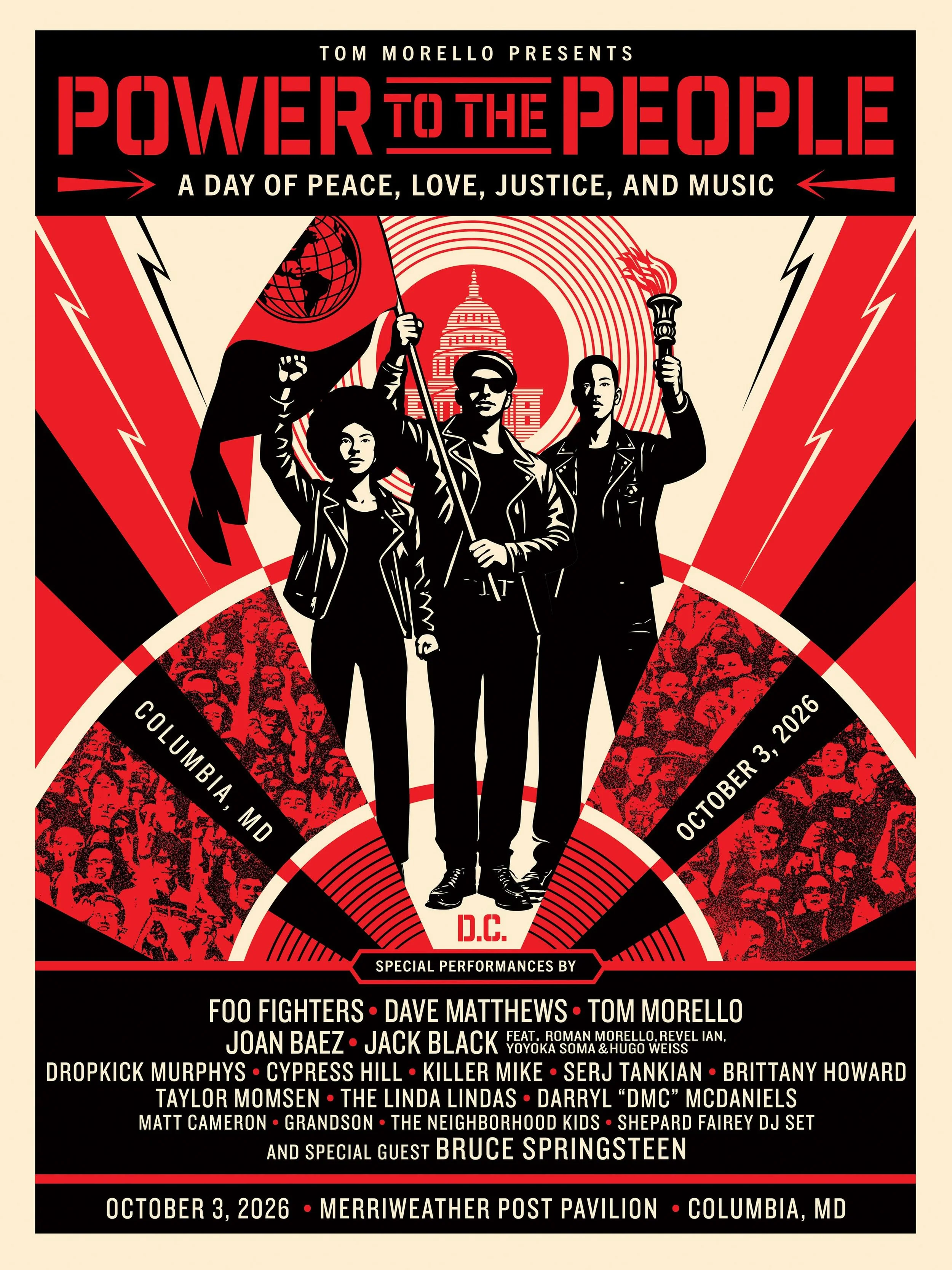 Longtime friend, collaborator, and Tibetan Freedom Concert performer @tommorello just announced his own festival for change called @powertothepeoplefest &mdash; a celebration of peace, love, justice, music, and community action with an **incredible**