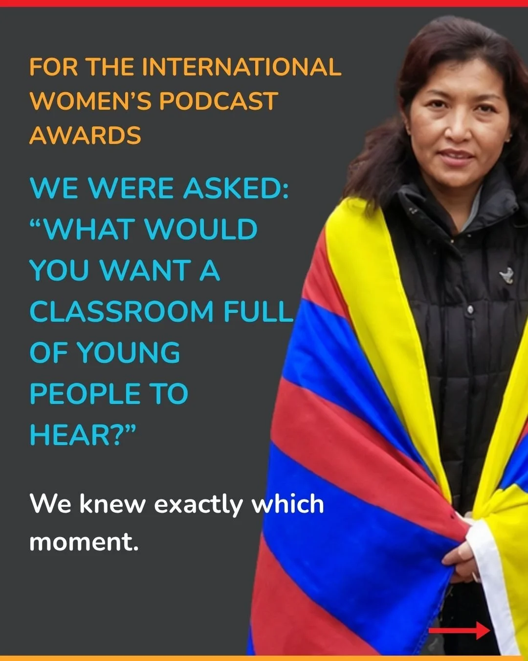 When a clip from our final episode was shortlisted for an International Women&rsquo;s Podcast Award, we loved the question behind the category:

What moment from your podcast would you play for a classroom full of young people?

Our answer was a conv