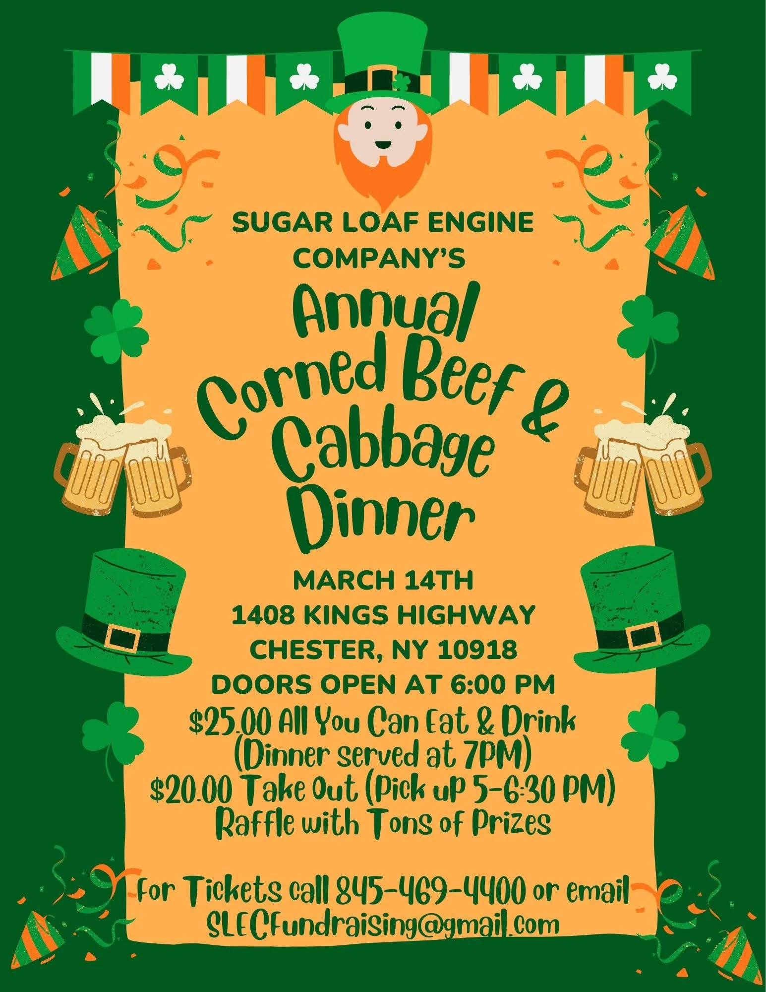 SUGAR LOAF’S CORNED BEEF DINNER.