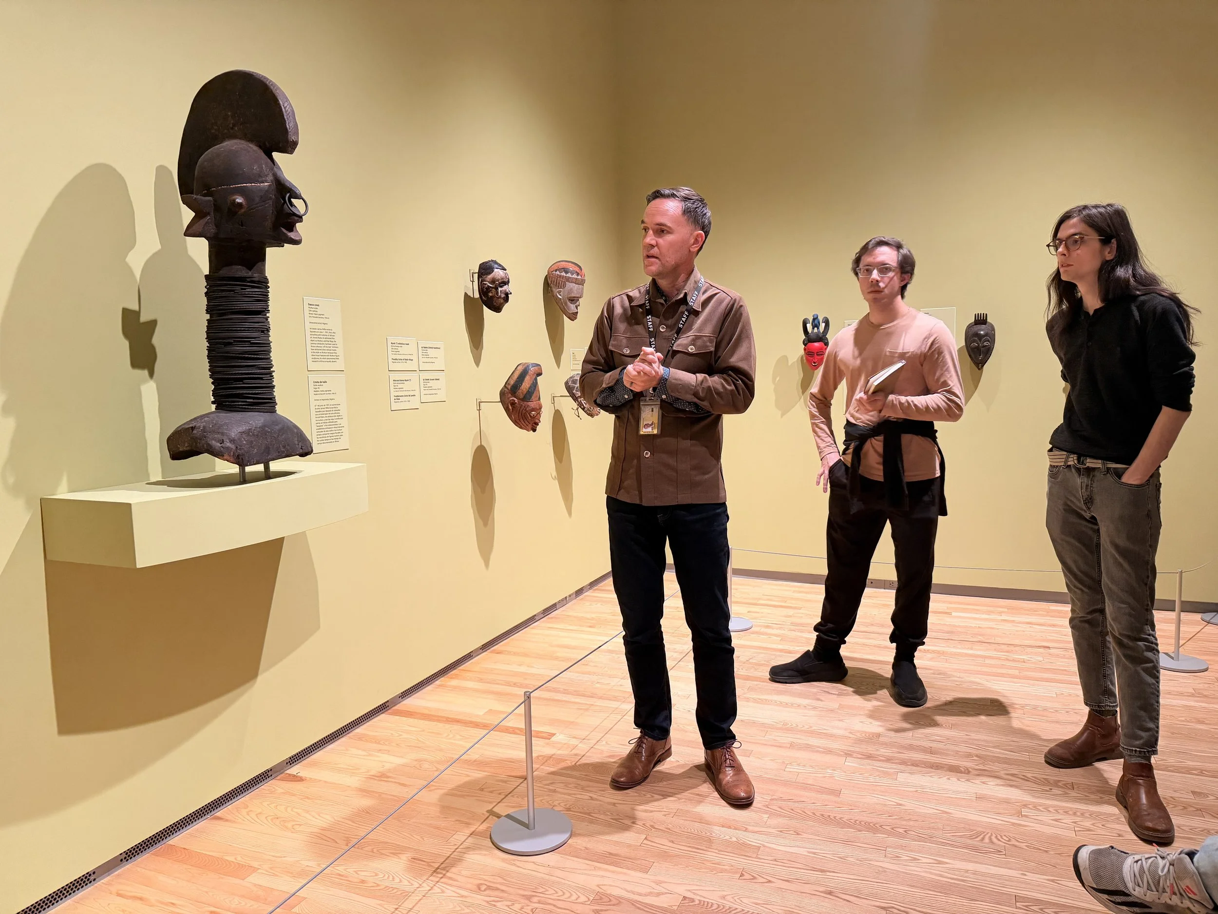 African Mask Exhibit, Univ. of Iowa Stanley Museum, with Dr. Cory Gundlach, Director of the African Studies Program & the Curator of African Art