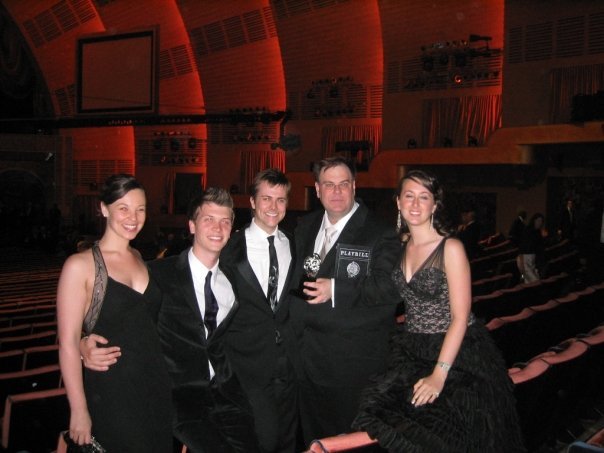 Costume design team for The Drowsy Chaperone: Sophia Lidz, (Nathan Brewer), Sky Switser, Gregg Barnes, and Cathy Parrott at the Tony Awards. Gregg took home the Tony for Best Costume Design of a Musical