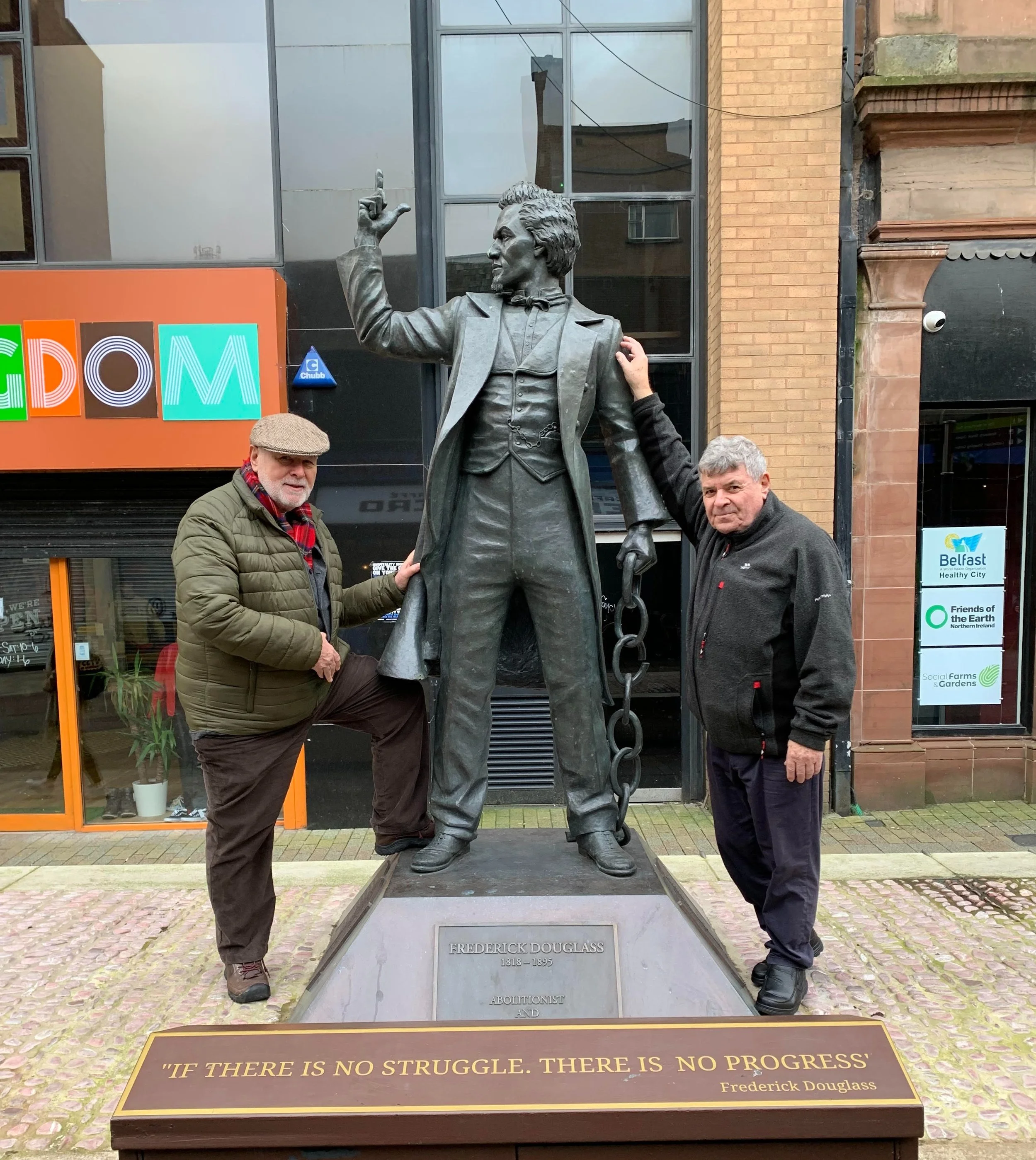 Myself (Left) with Friend at Frederick Douglas' Statue