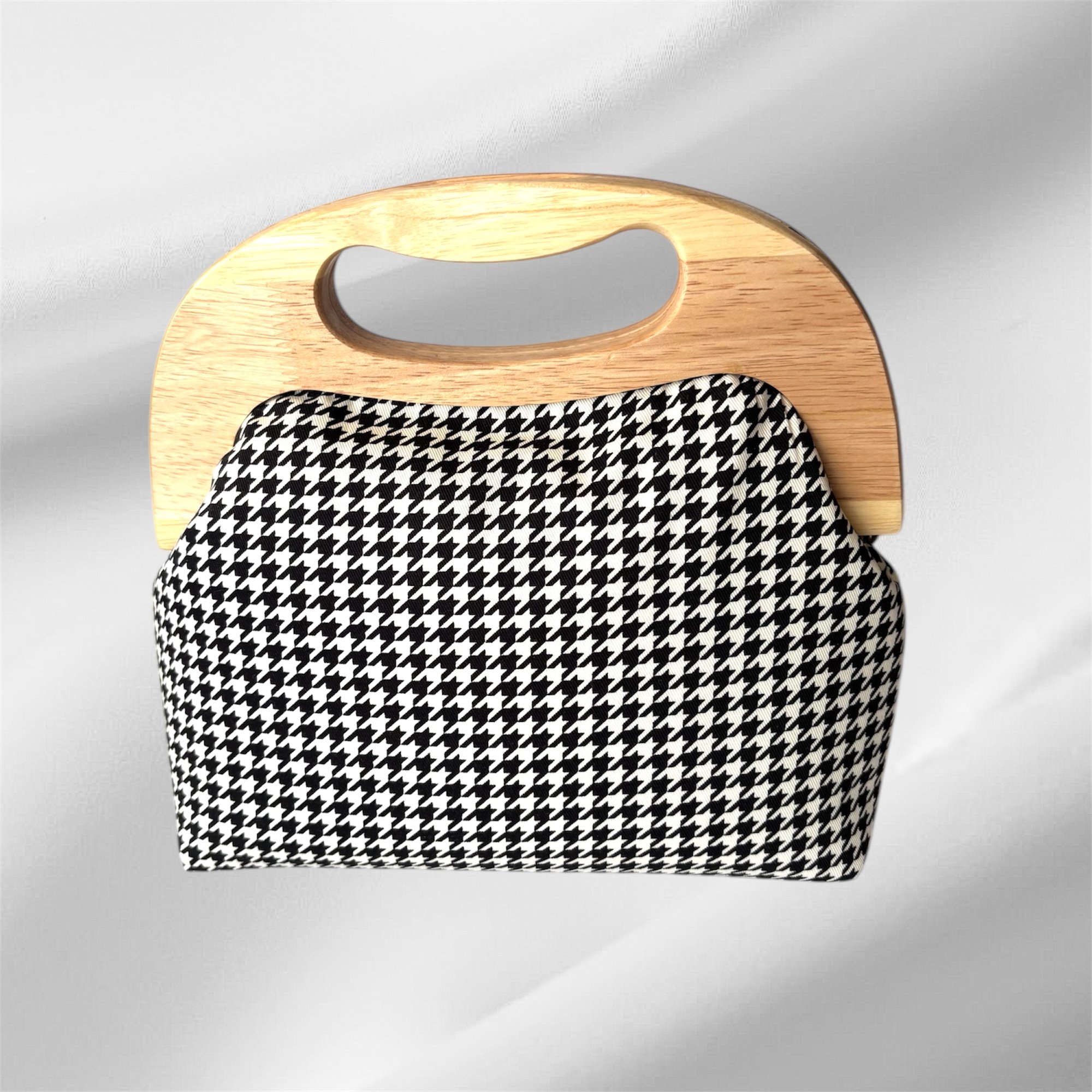 Houndstooth - Large Timber Handle Bag