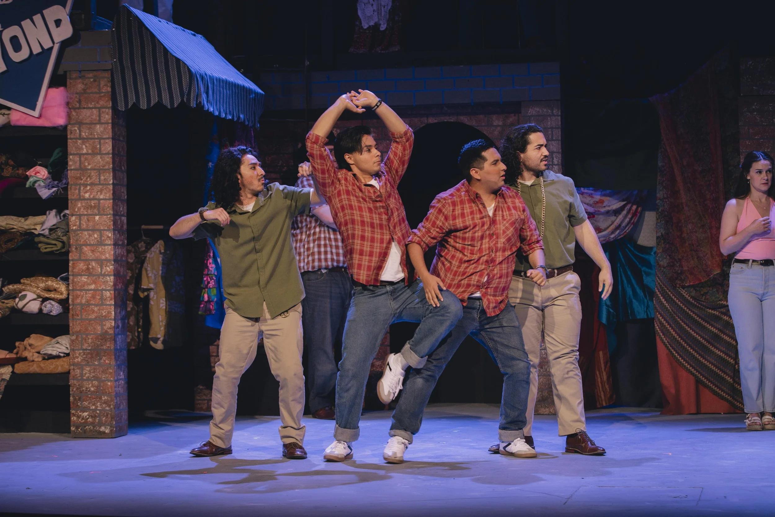 Four Mexican American men portraying two sets of twins in Shakespeare's As You Like It
