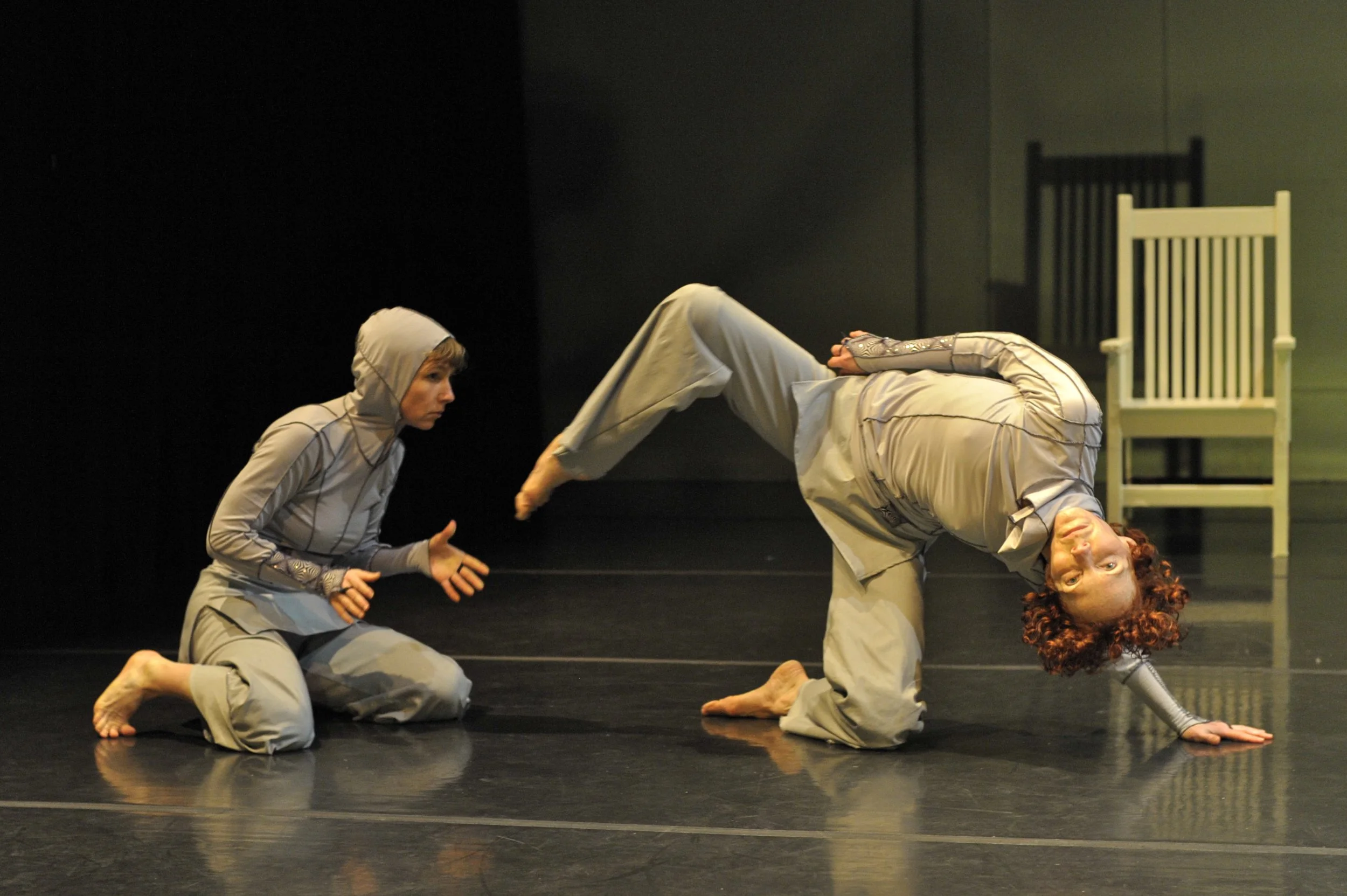 ANIMoid at CounterPULSE, duet with Katarina Eriksson, video installation by Jerry Smith, photo by Frank Revi