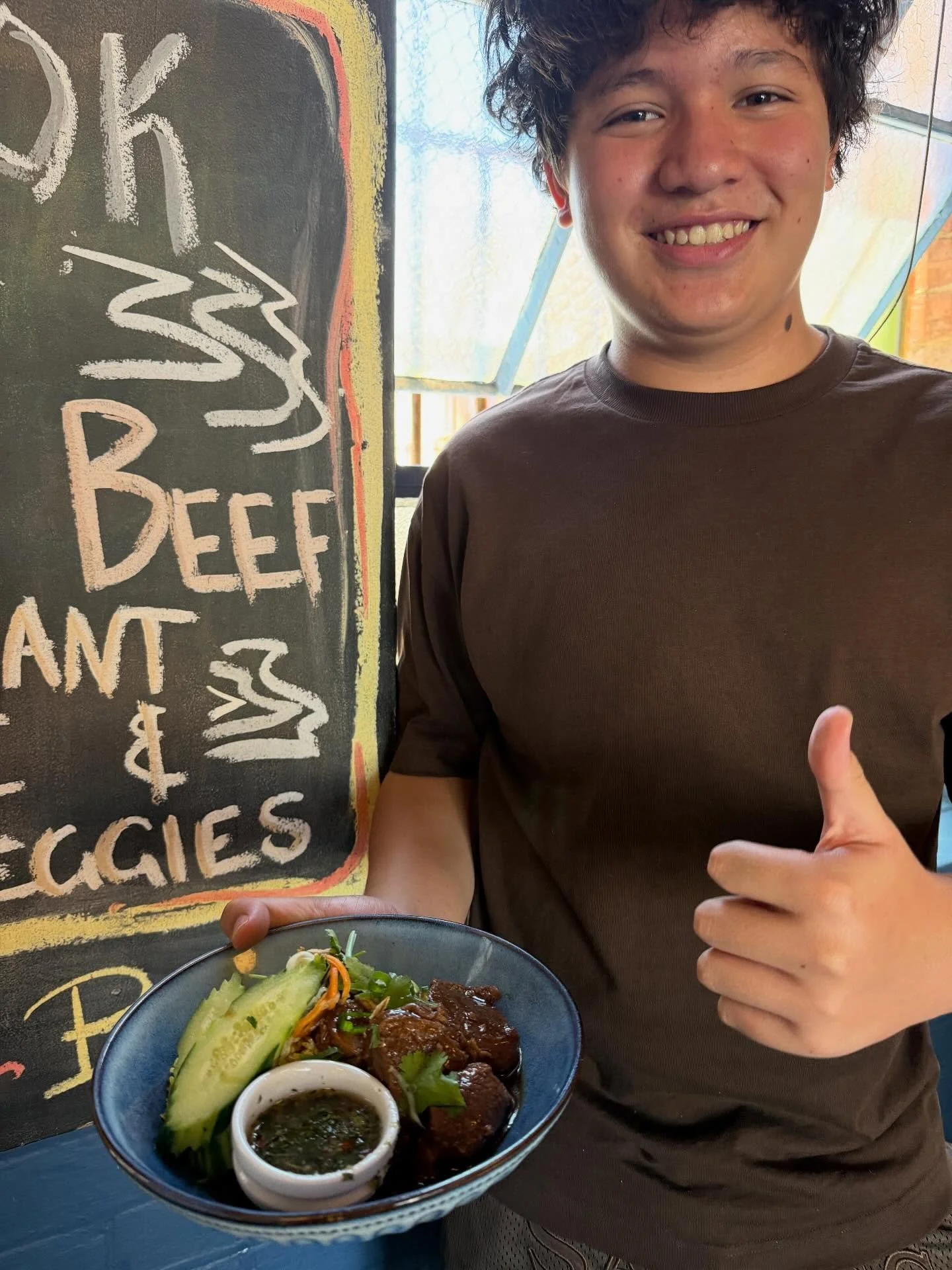 Today&rsquo;s Special: Macey Clare working at West End Coffee House! For a limited time only! 

We are also cooking Khao Mok Neur: 
Slowcooked Tender Beef served with Fragrant Yellow Rice &amp; Picklee Veggies. Serving until sold out this Friday at #