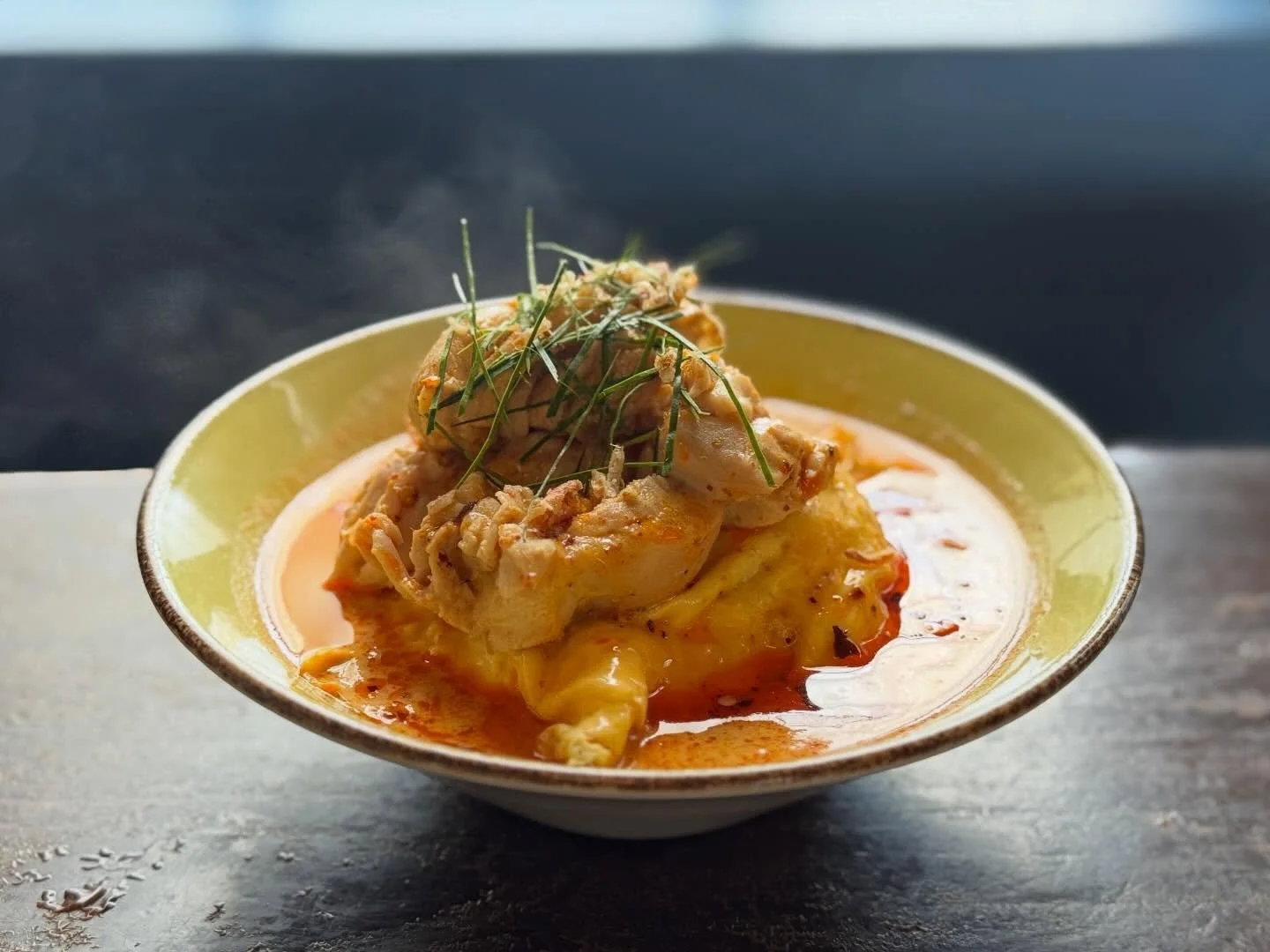 ✨🍗Sunday Special 🍛 
Fluffy Thai-style omelette folded over tender chicken and rich panang curry, served with jasmine rice.
A little spicy, a little creamy &mdash; all wrapped up in comfort. Only at West End Coffee House.
✨ Available today. Dine in 