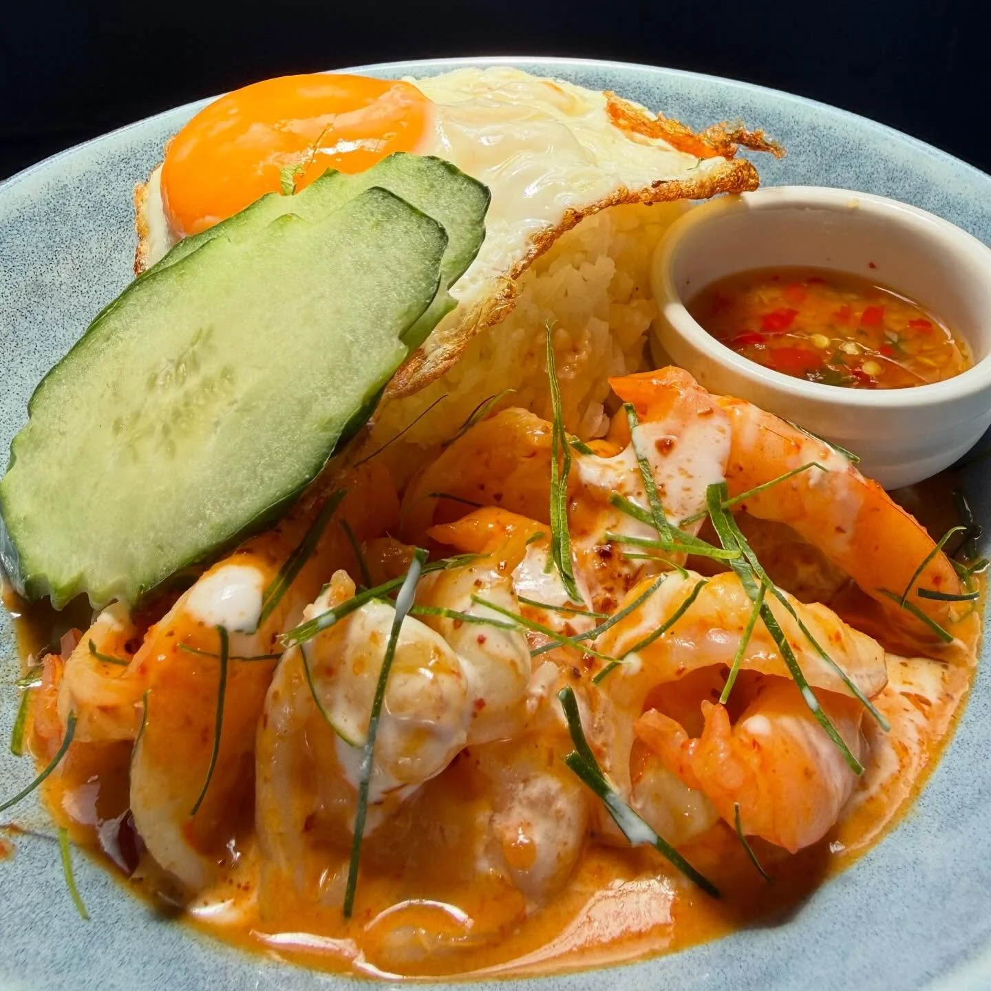 New Special for Tuesday at #westendcoffeehouse

Choo Chee (The Thai name comes from the sound of  bubbling, simmering coconut milk in a wok) 

It&rsquo;s a rich and creamy Thai red curry served with a fried egg and steamed rice. 

Silky coconut milk,