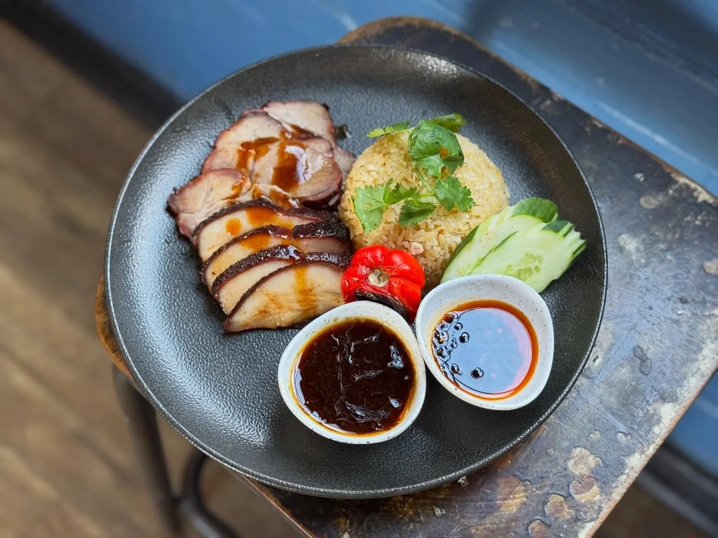 Saturday&rsquo;s special just landed&hellip; ✨

Honey BBQ Pork, glazed to perfection, paired with our rich salted egg fried rice. Sweet, savoury, a little indulgent &mdash; and only here for the weekend.