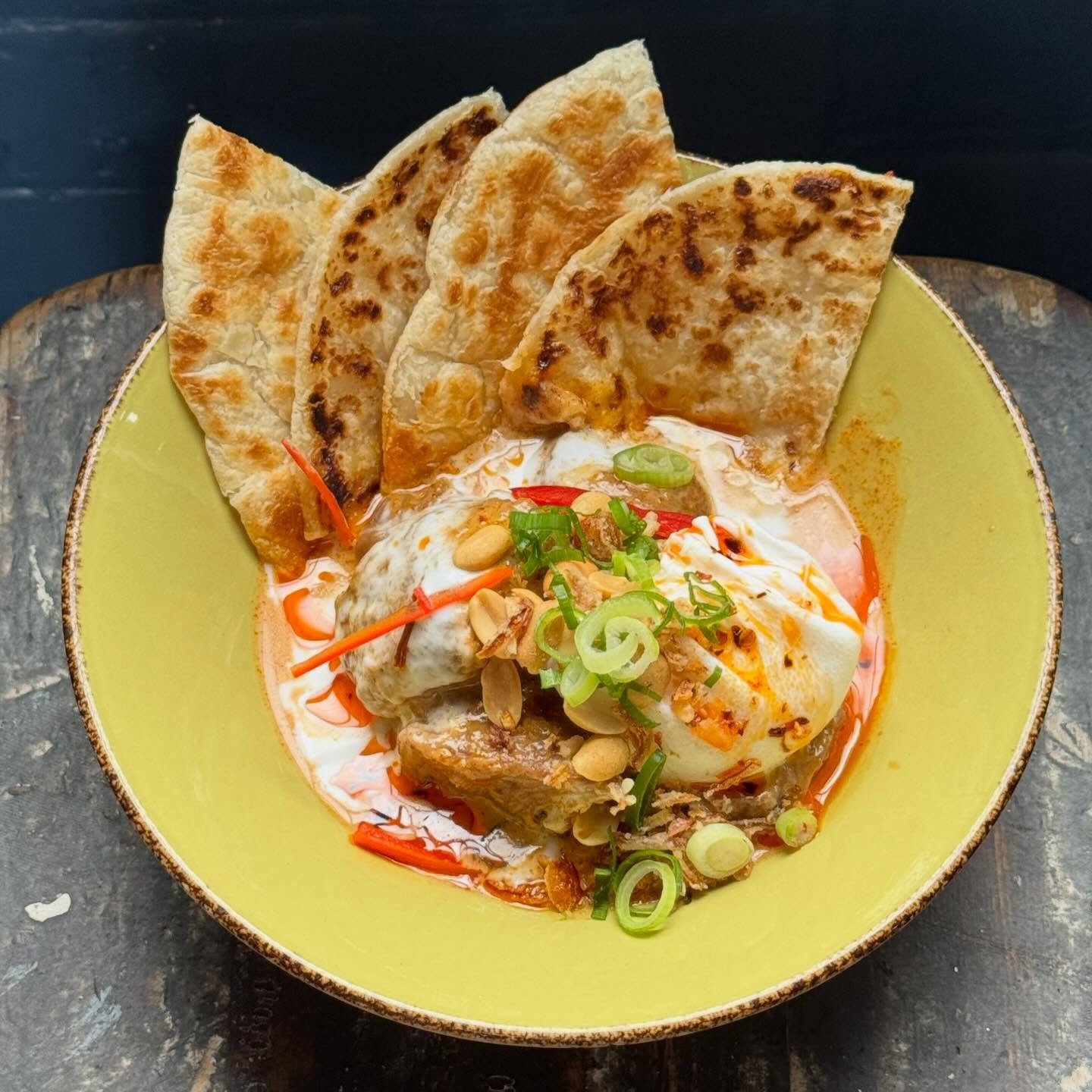 Saturday Special 🍛

Wassermann Beef Curry with crispy roti and a perfectly poached egg.

Slow-cooked beef, rich curry sauce, toasted peanuts, fresh herbs and chilli oil &mdash; finished with warm roti ready to soak up every drop.

Available today at