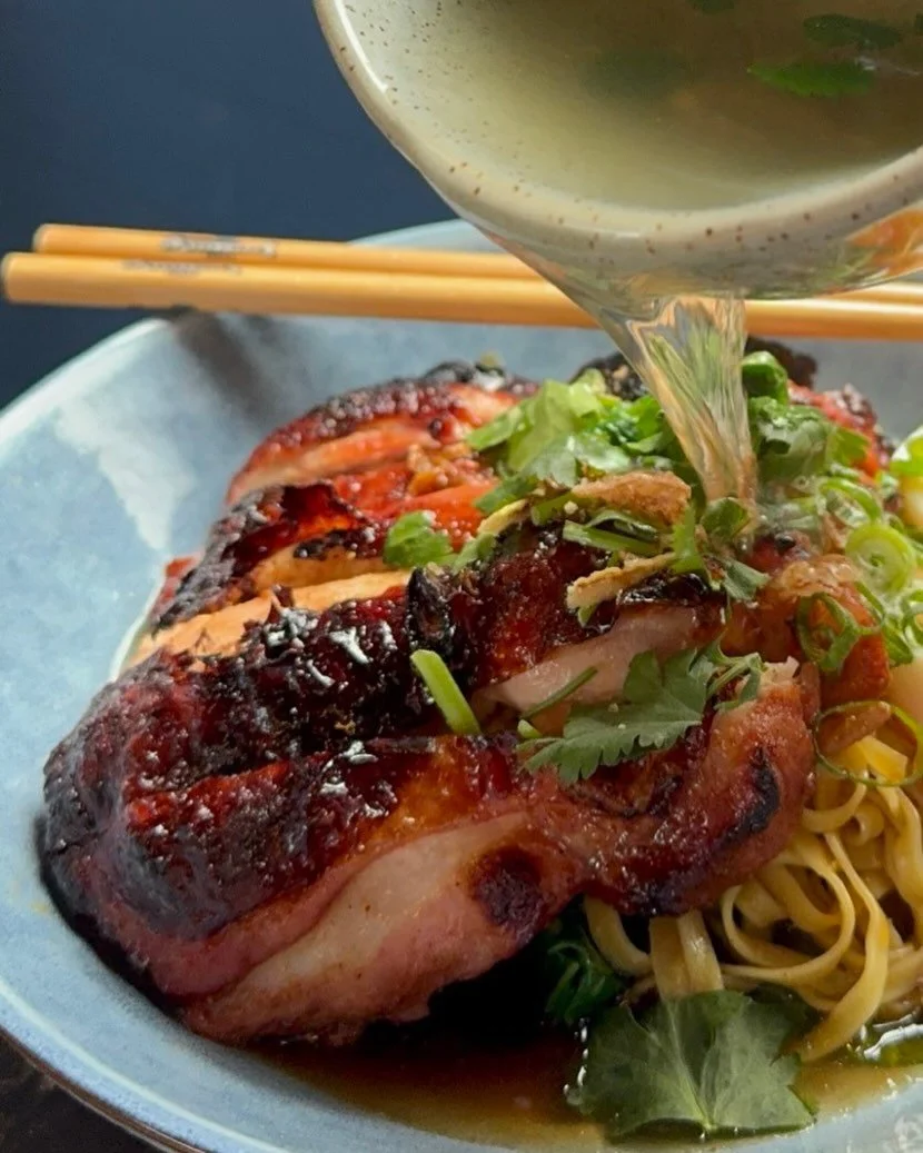 Sweet &amp; Savory Grilled Chicken with egg noodles soup for Friyayy ! 😚