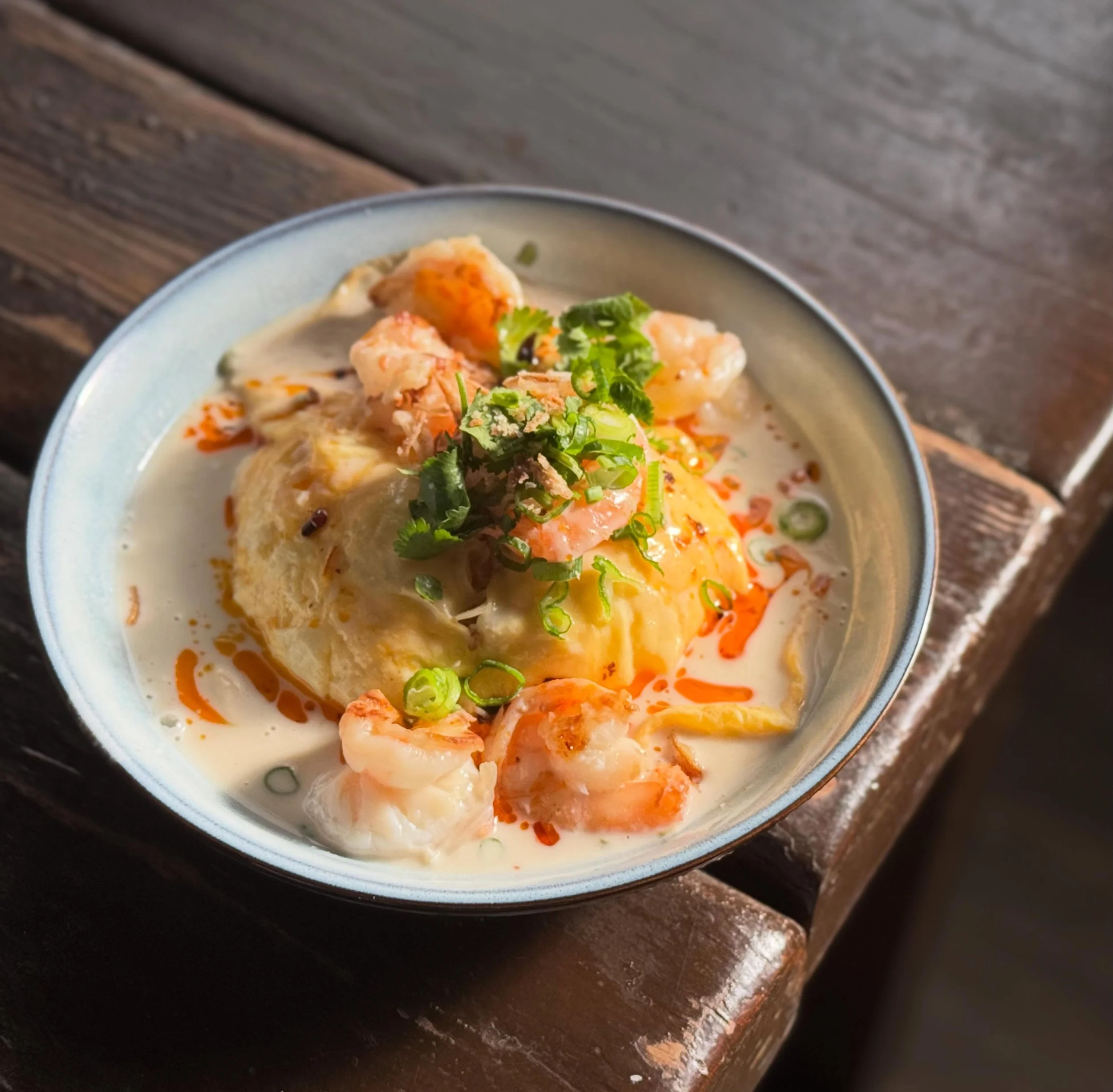 ✨ Sunday Special ✨
Tom Kha Prawns Omelette &ndash; fragrant coconut chicken soup served with soft scrambled eggs over steamed rice. 🍚🥥🍗

Comfort in every bite &mdash; perfect for a slow, easy Sunday in West End.
Available 9.00 am &ndash; 2.00 pm (