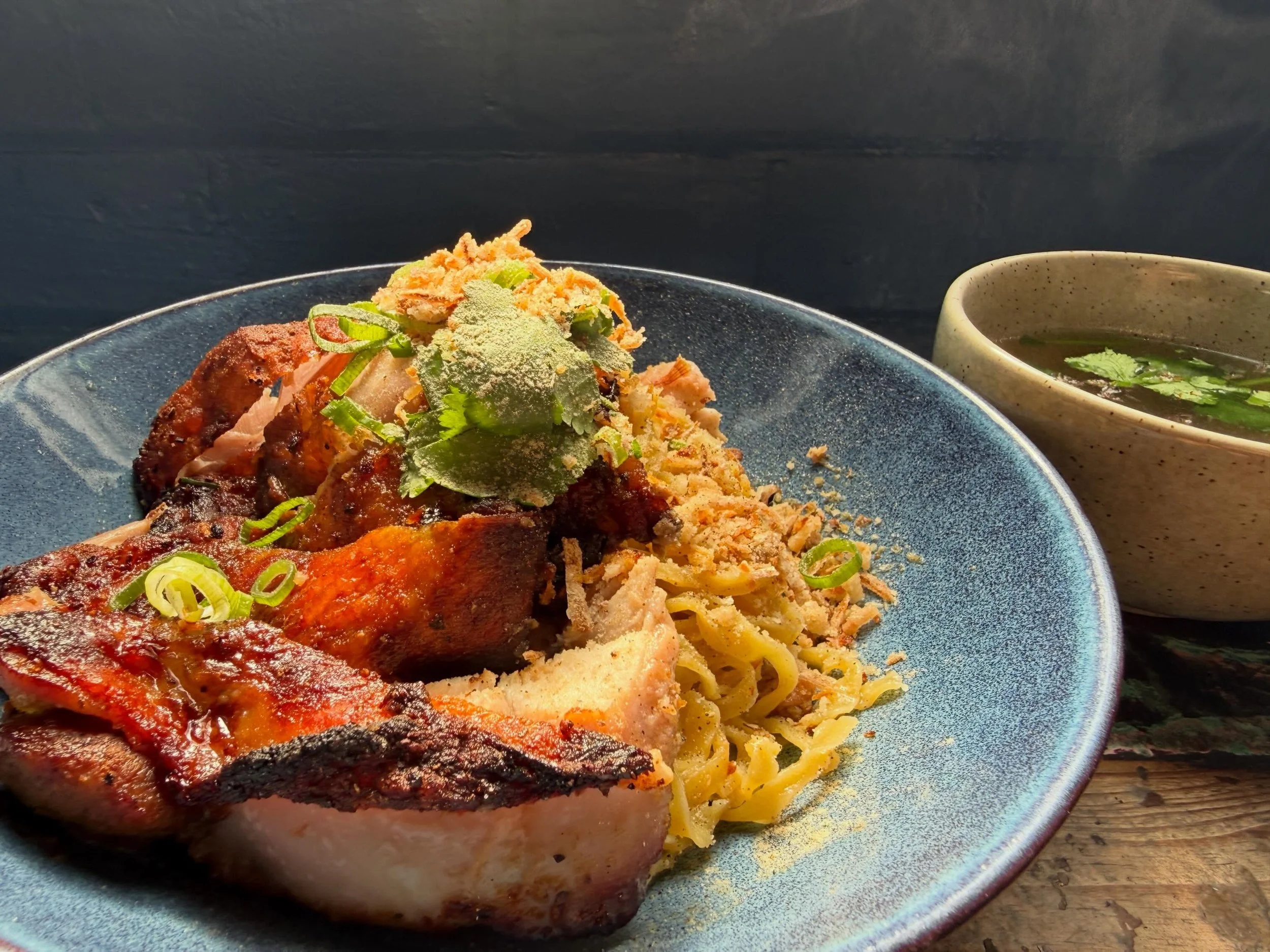 Friday&rsquo;s #westendcoffeehouse Lunch Special is ready for you right now! 

Thai-Style marinated BBQ Chicken served with Egg Noodles and a light but flavoursome broth on the side

#wech #westendbrisbane4101 #lunch #thaifood