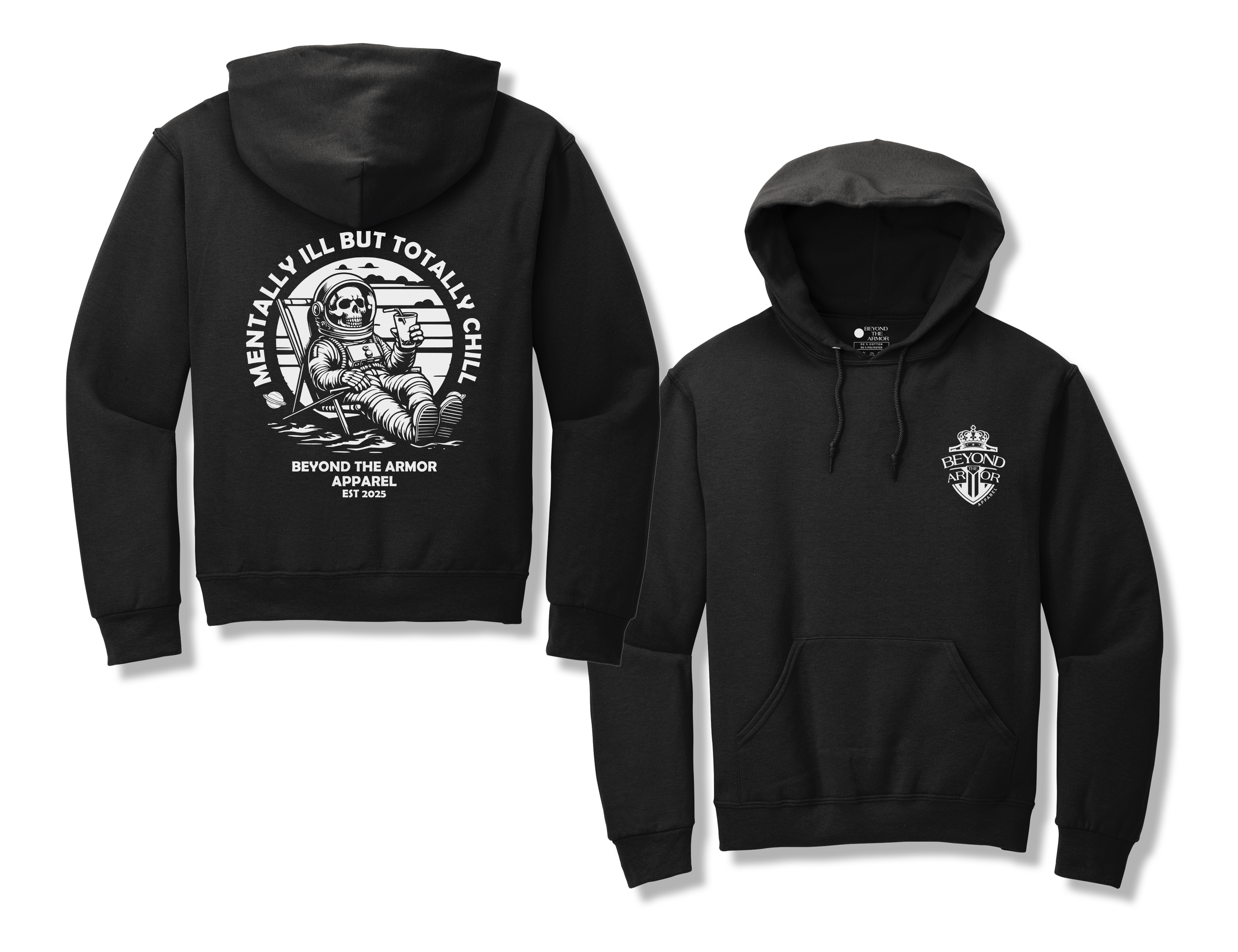 Hoodie Back Mentally Ill But Totally Chill.png