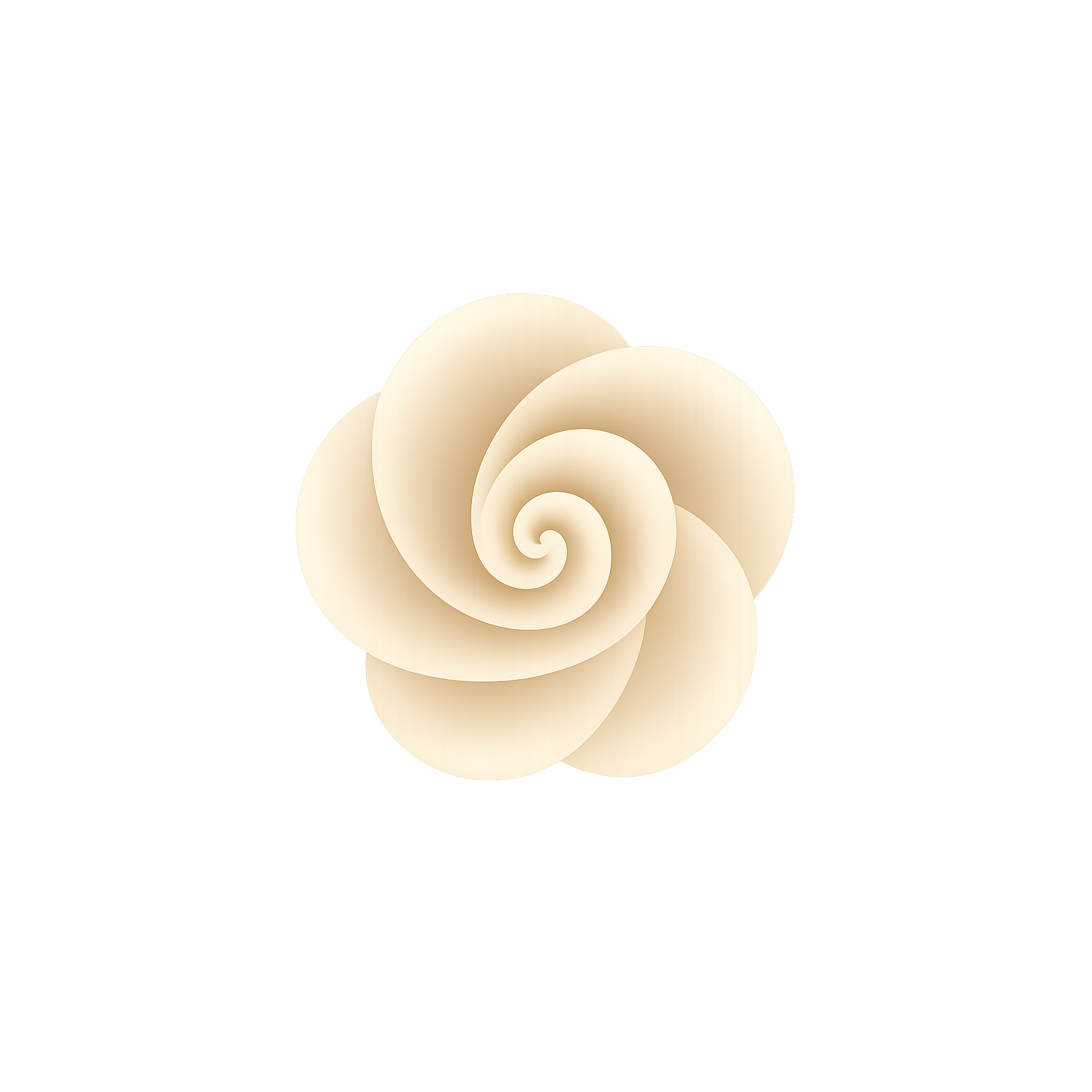 beige spiral flower logo